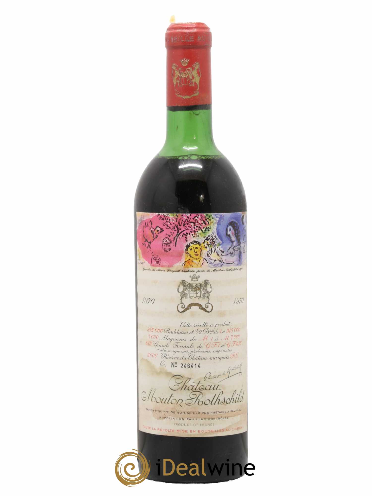 Château Mouton Rothschild 1er Grand Cru Classé 1970 - Lot de 1 bouteille - 0