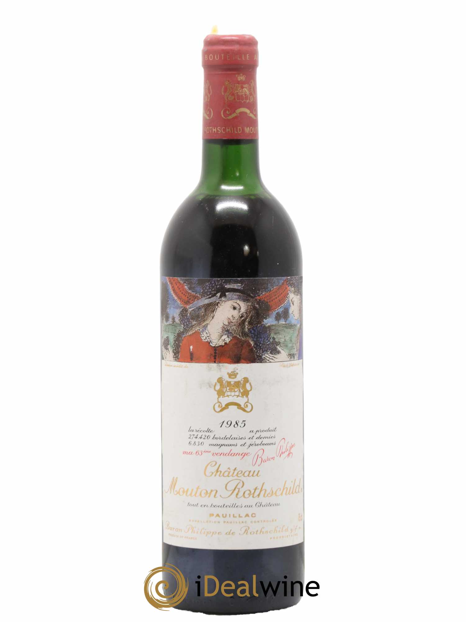 Château Mouton Rothschild 1er Grand Cru Classé 1985 - Lot de 1 bouteille - 0