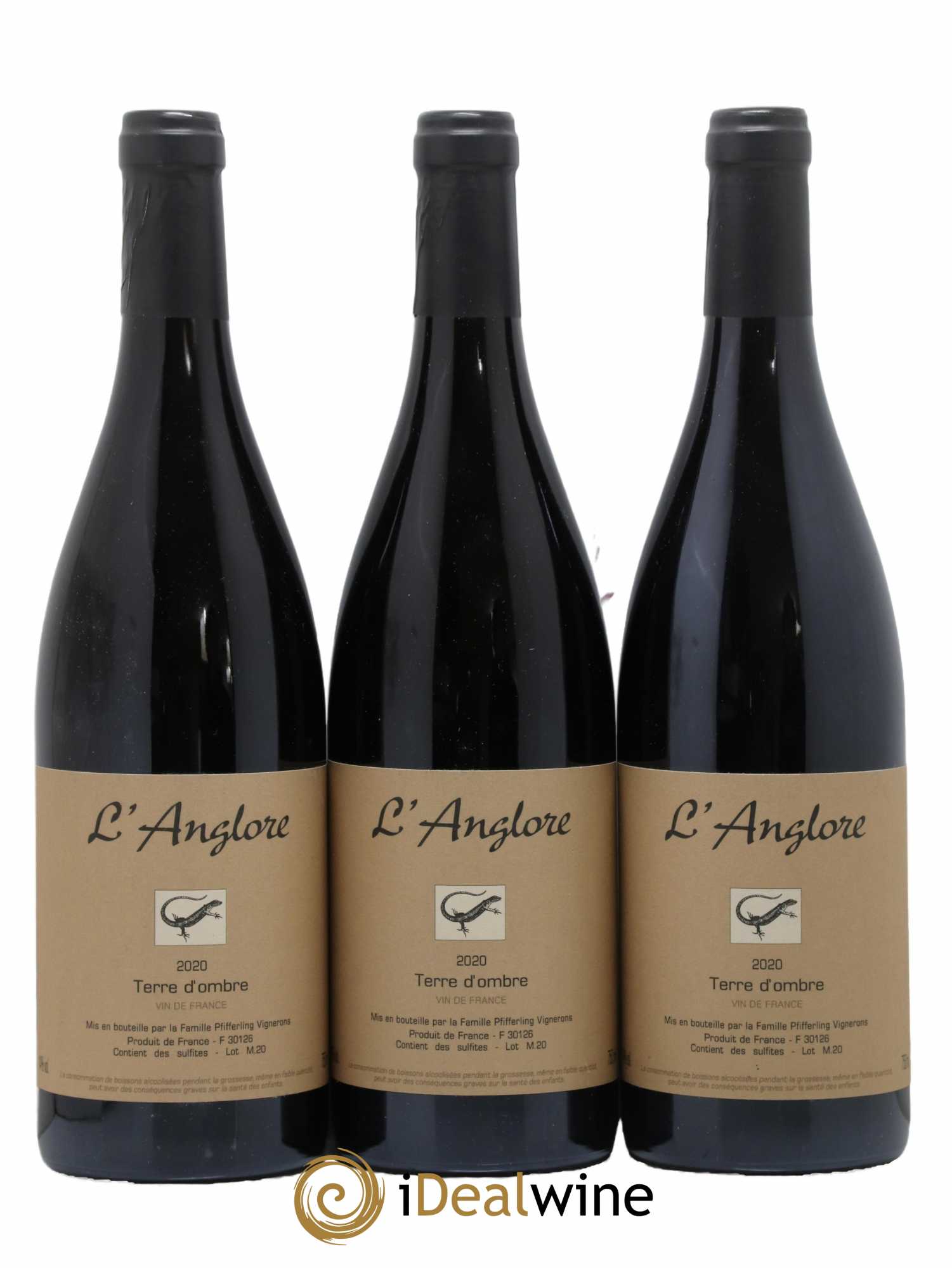 Vin de France Terre d'Ombre L'Anglore 2020 - Lot de 3 bouteilles - 0