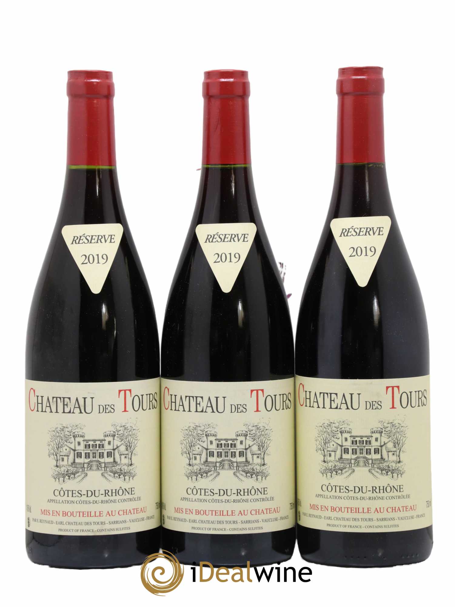 Côtes-du-Rhône Château des Tours Emmanuel Reynaud 2019 - Lot de 3 bouteilles - 0