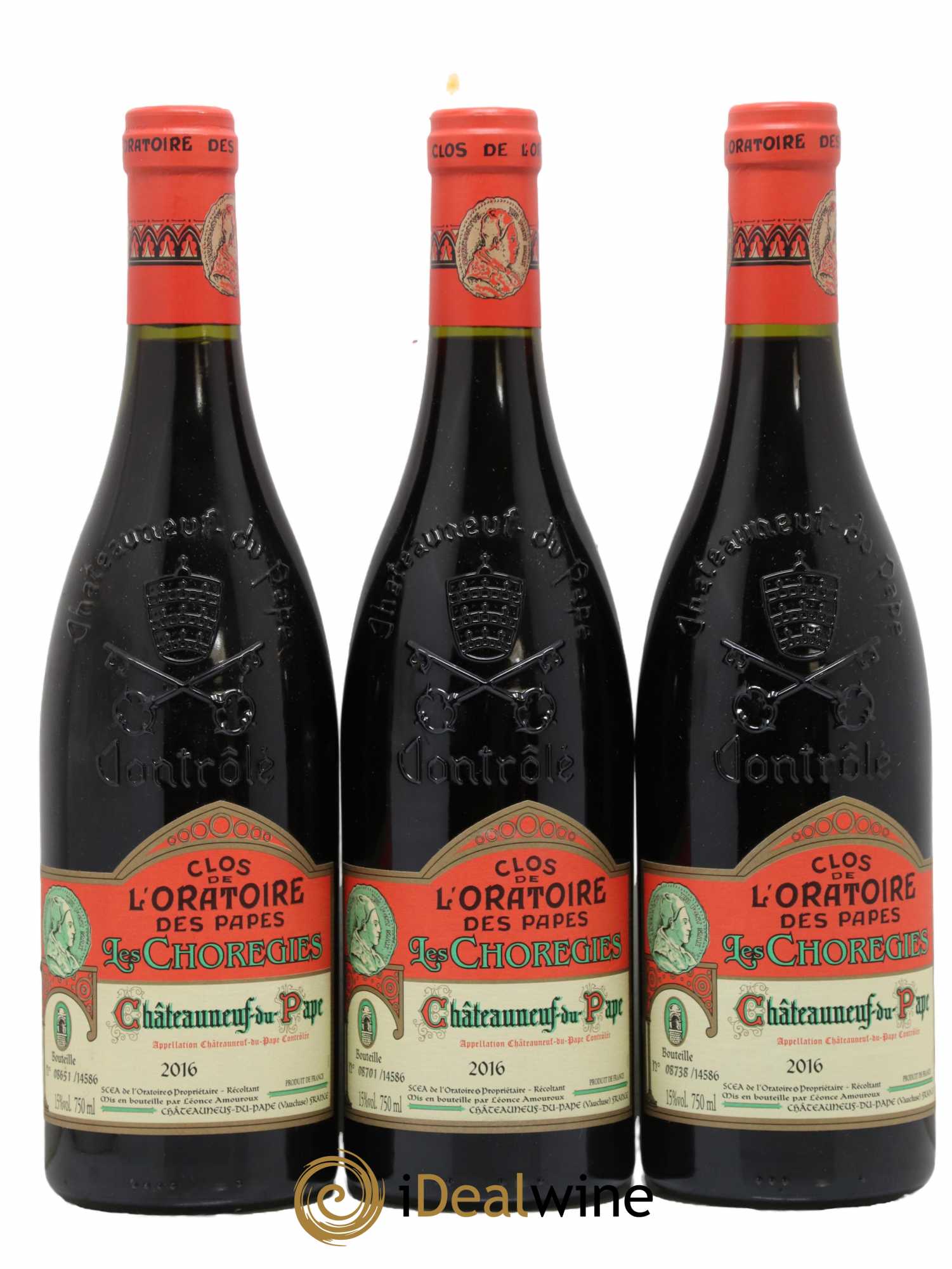 Châteauneuf-du-Pape Les Choregies Clos de l'Oratoire des Papes 2016 - Lot de 3 bouteilles - 0