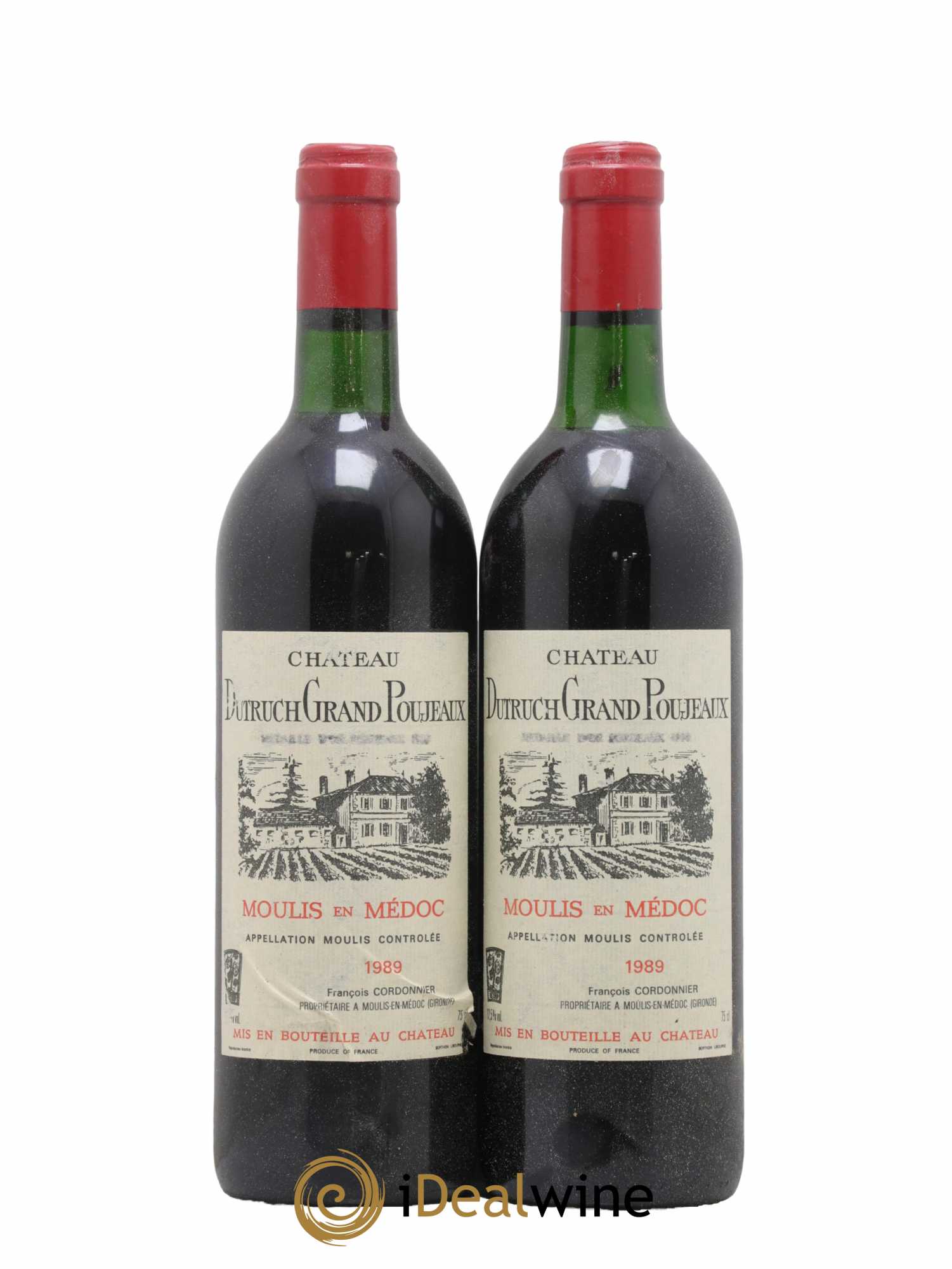 Château Dutruch Grand Poujeaux Cru Bourgeois 1989 - Lot de 2 bouteilles - 0