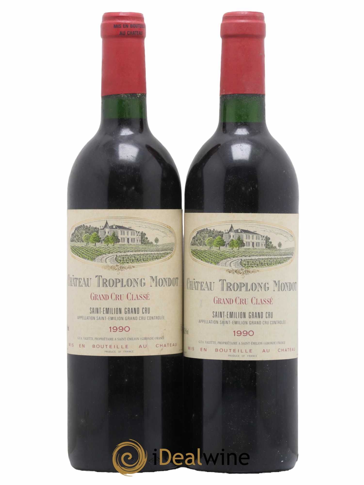 Château Troplong Mondot 1er Grand Cru Classé B 1990 - Posten von 2 Flaschen - 0