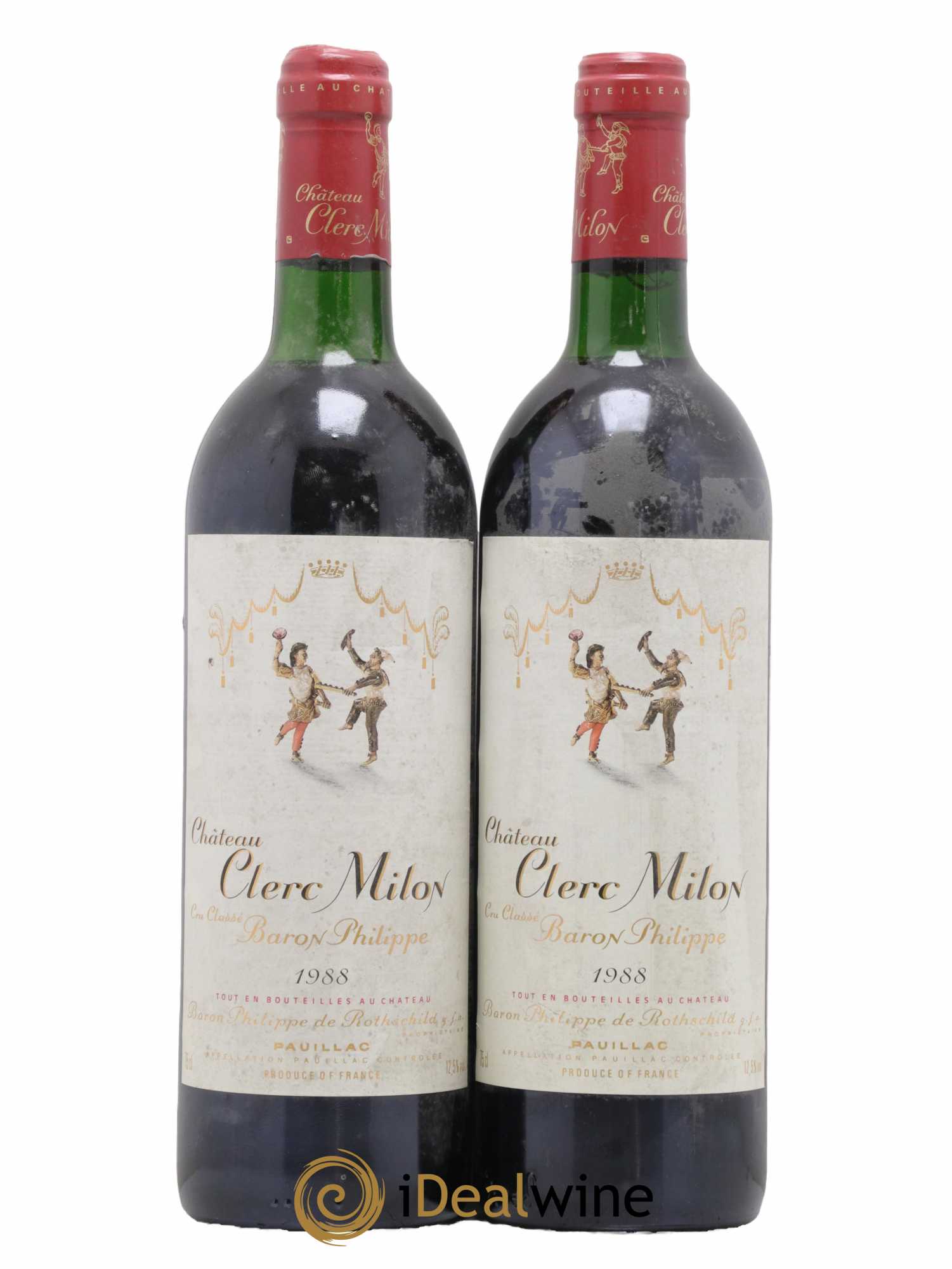 Château Clerc Milon 5ème Grand Cru Classé 1988 - Lot de 2 bouteilles - 0