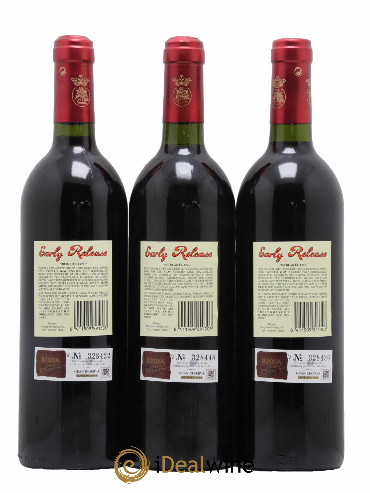 Rioja DOCA Castillo Ygay Reserva Especial Marqués de Murrieta 1989 - Lot de 3 bouteilles - 1