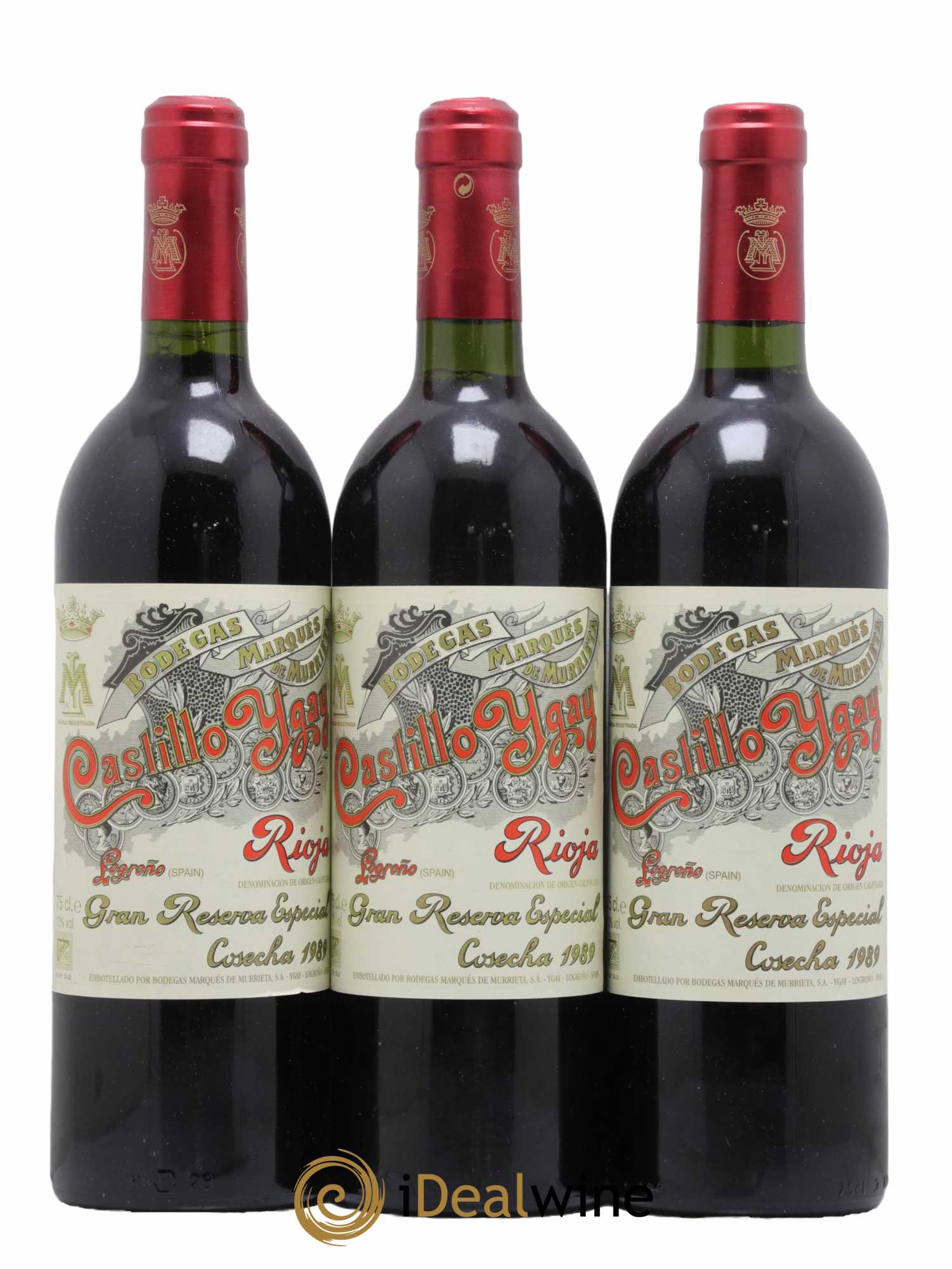 Rioja DOCA Castillo Ygay Reserva Especial Marqués de Murrieta 1989 - Lot de 3 bouteilles - 0