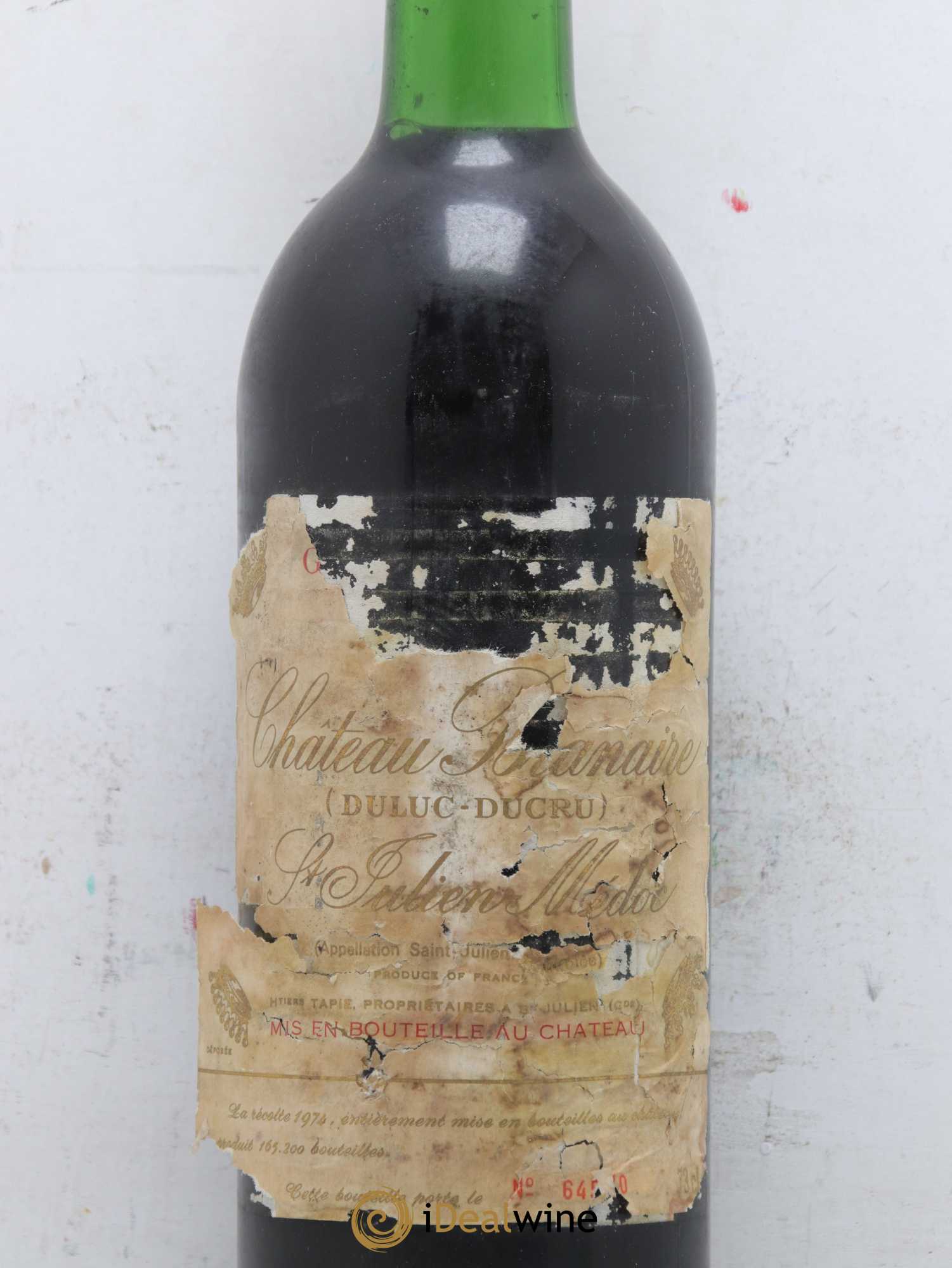 Château Branaire Ducru 4ème Grand Cru Classé 1974 - Lot de 1 bouteille - 1