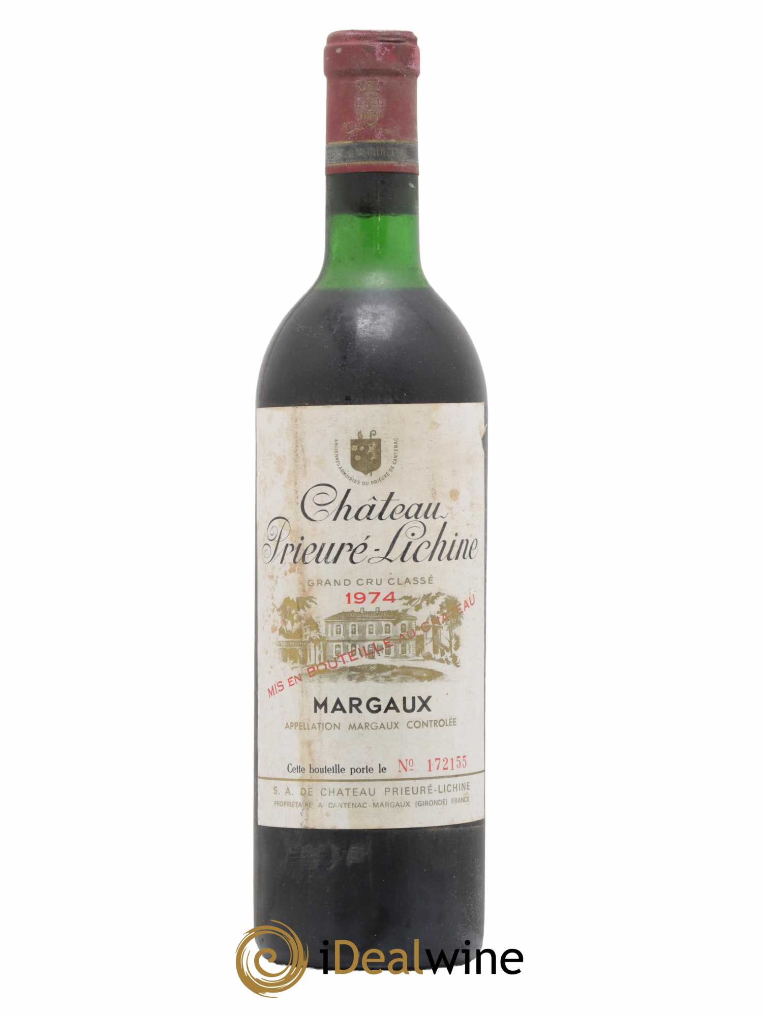 Château Prieuré Lichine 4ème Grand Cru Classé 1974 - Lot de 1 bouteille - 0