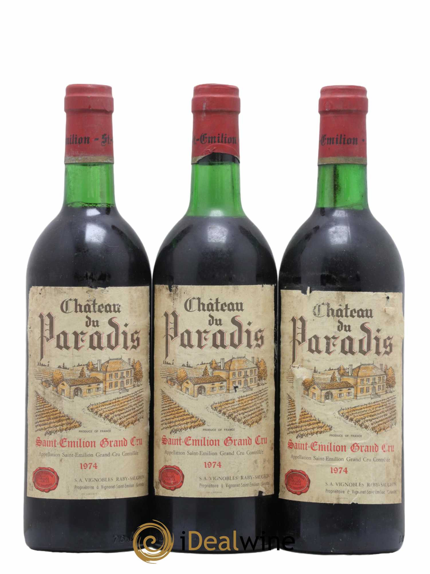 Saint-Émilion Grand Cru Château du Paradis 1974 - Posten von 3 Flaschen - 0