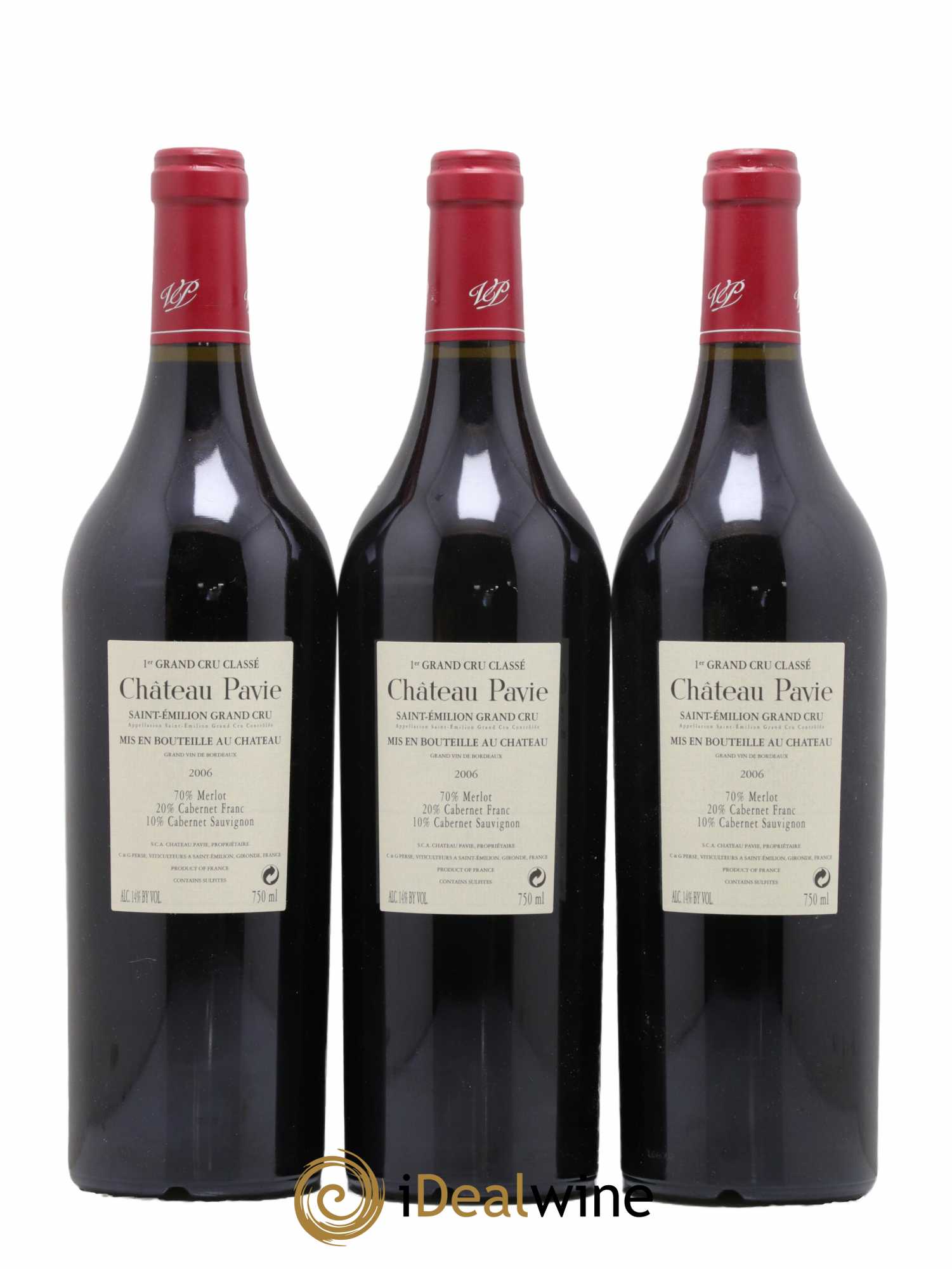 Château Pavie 1er Grand Cru Classé A 2006 - Lot de 3 bouteilles - 1
