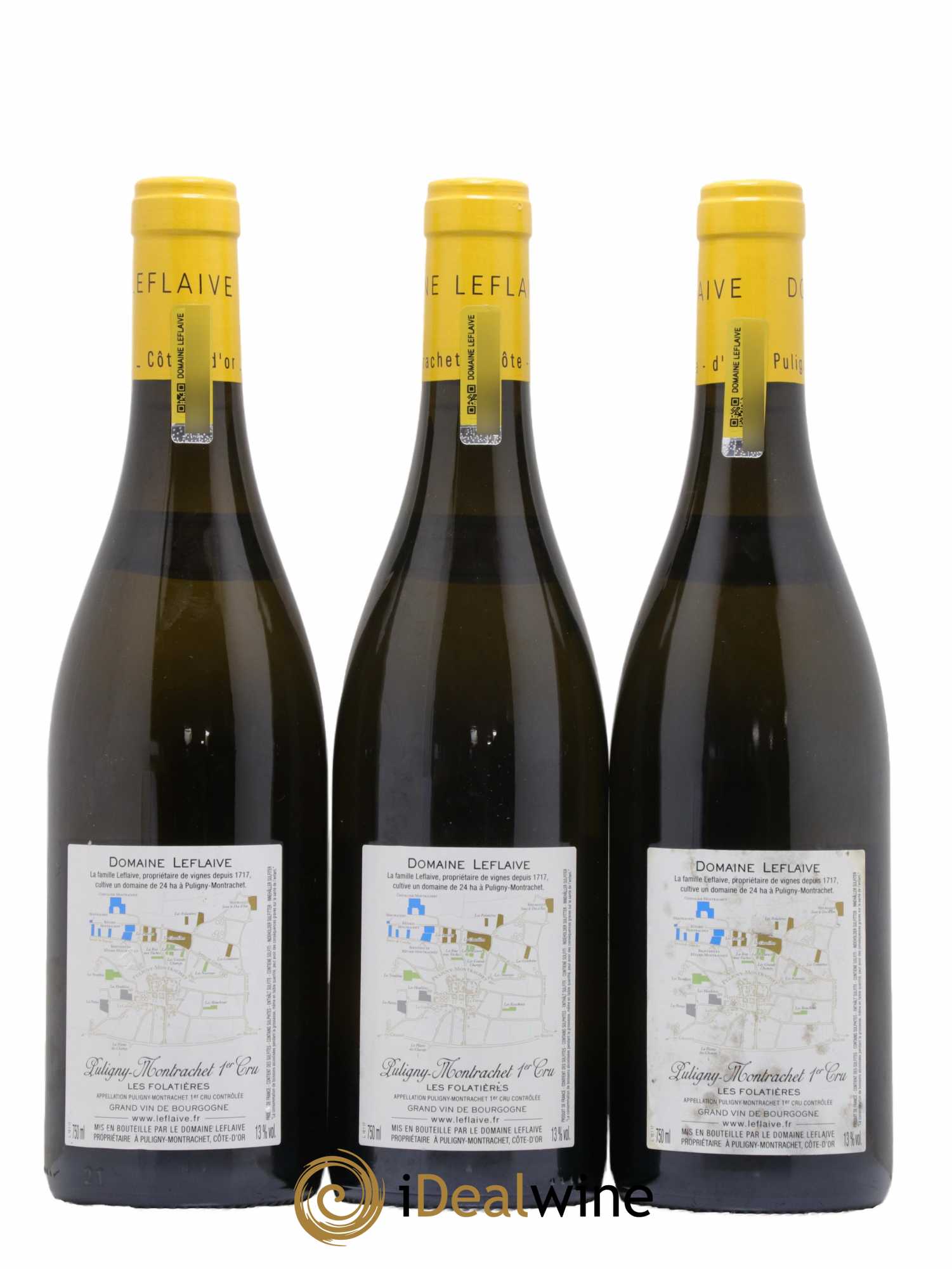 Puligny-Montrachet 1er Cru Les Folatières Leflaive (Domaine) 2017 - Lot de 3 bouteilles - 1