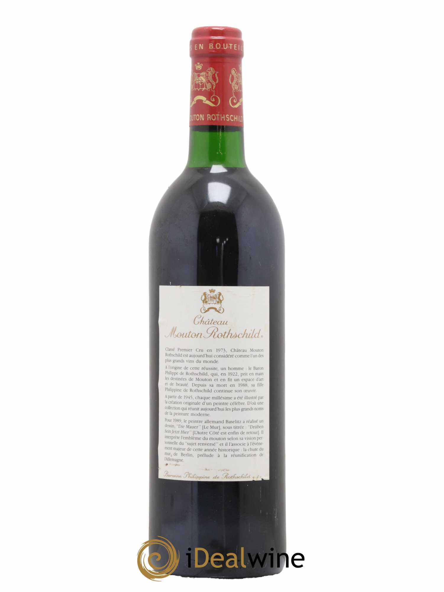 Château Mouton Rothschild 1er Grand Cru Classé 1989 - Lot de 1 bouteille - 1