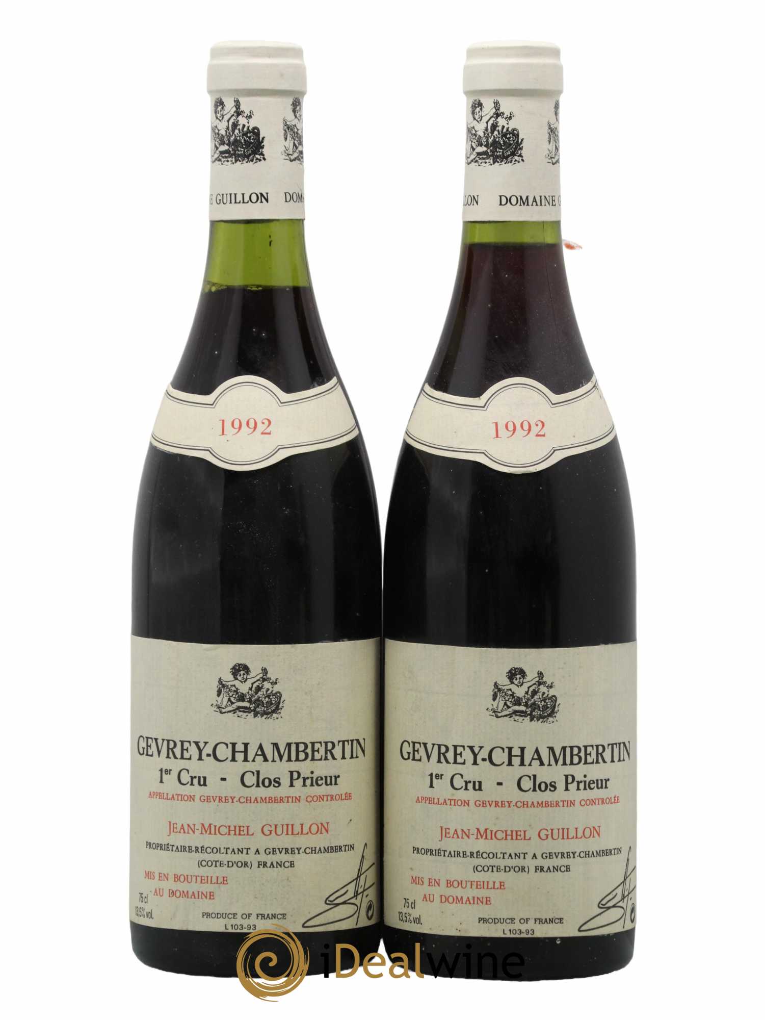 Gevrey-Chambertin 1er Cru Clos Prieur Jean-Michel Guillon 1992 - Lot de 2 bouteilles - 0