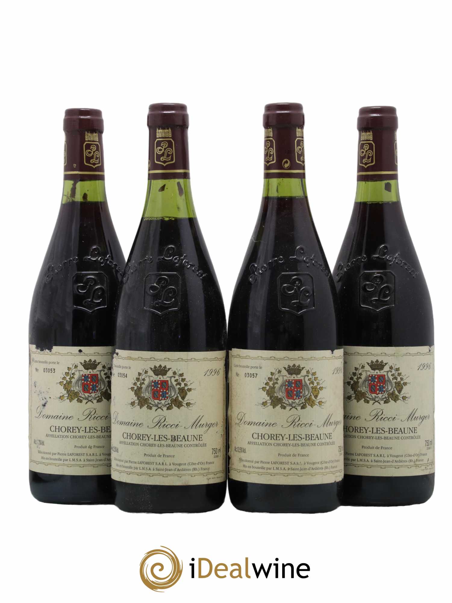 Chorey-lès-Beaune Domaine Marcel Ricci Murger 1996 - Lot de 4 bouteilles - 0