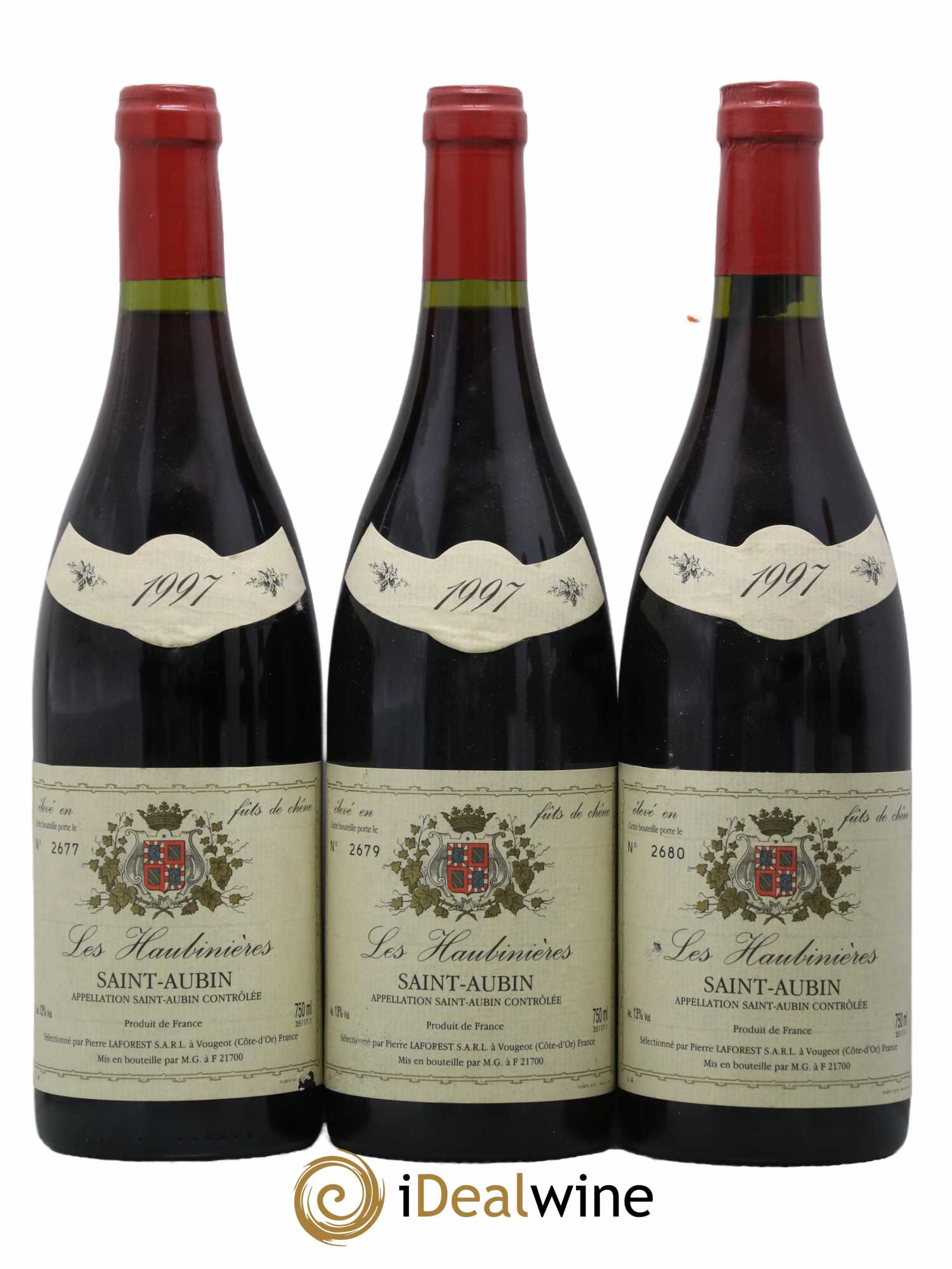 Saint-Aubin Les Haubinières Pierre Laforest 1997 - Posten von 3 Flaschen - 0