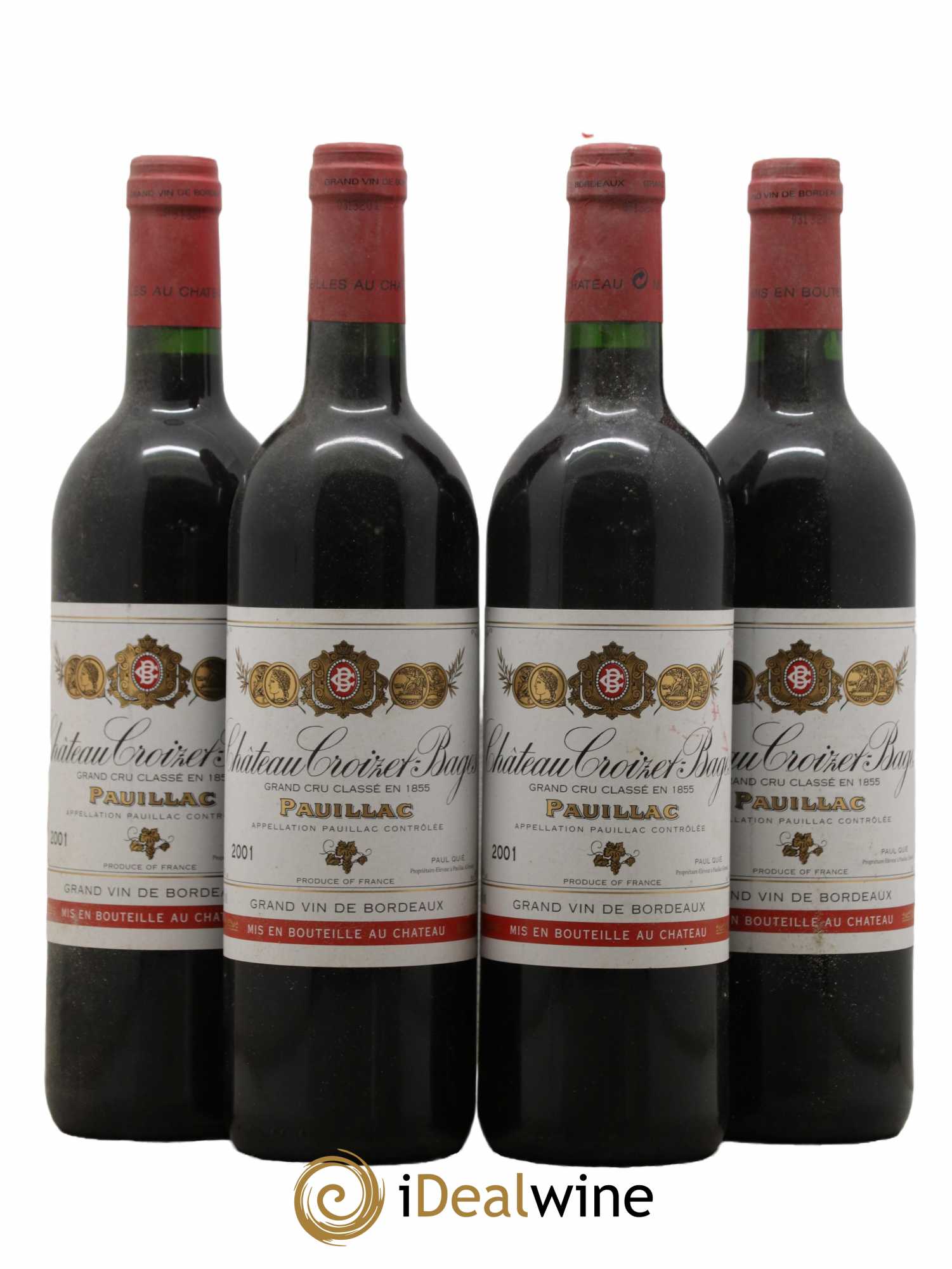 Château Croizet Bages 5ème Grand Cru Classé 2001 - Lot de 4 bouteilles - 0