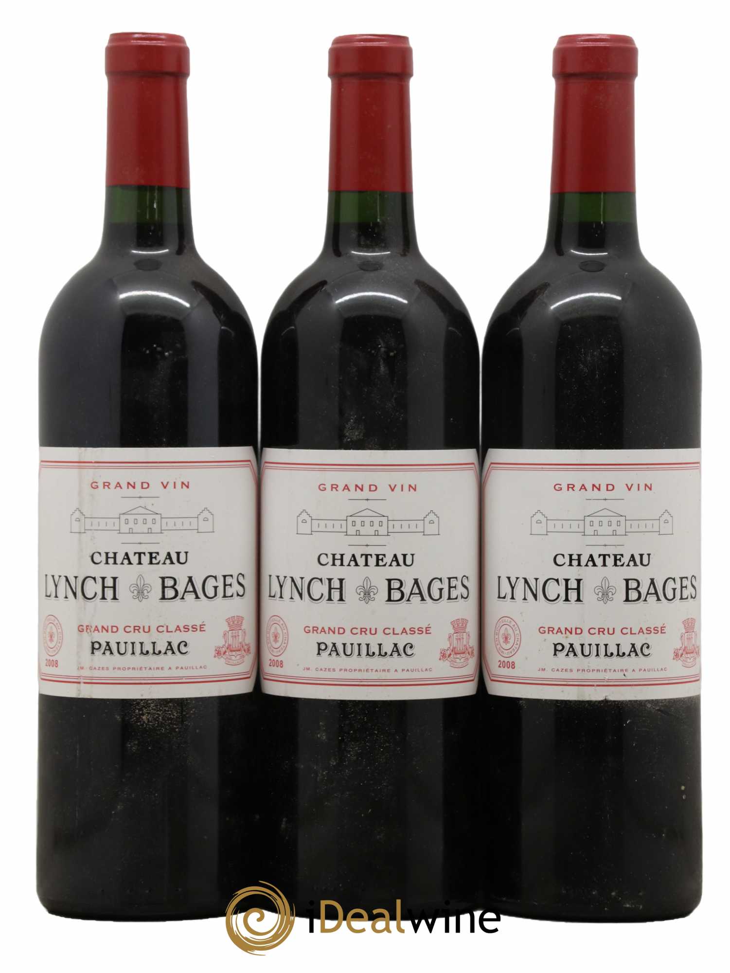 Château Lynch Bages 5ème Grand Cru Classé 2008 - Lot de 3 bouteilles - 0