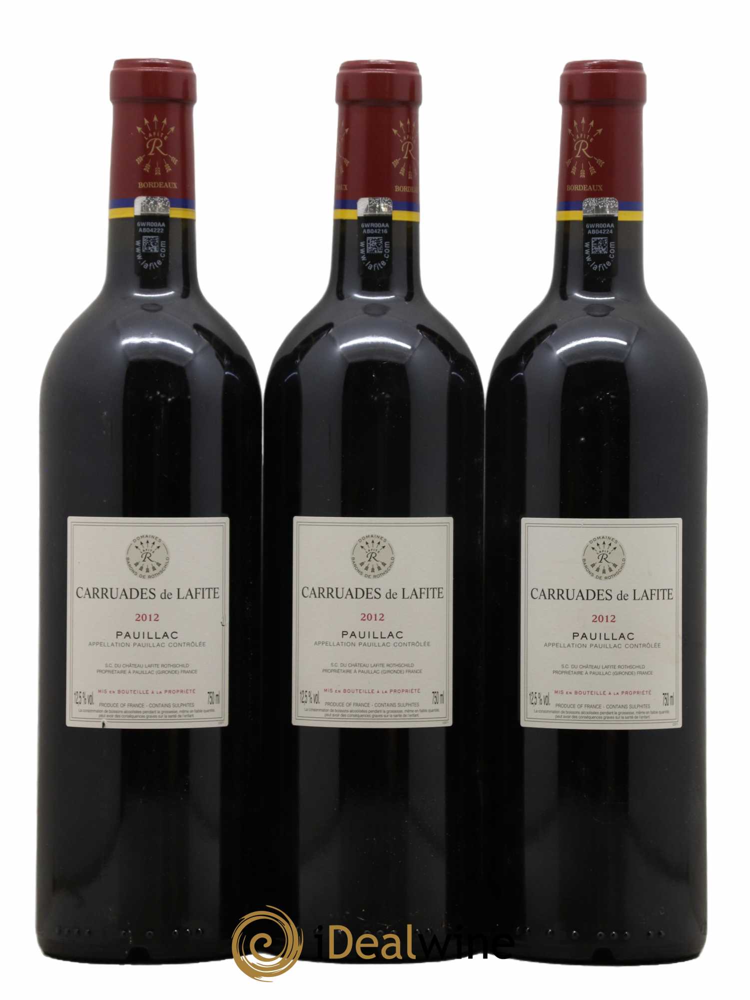 Carruades de Lafite Rothschild Second Vin 2012 - Lot de 3 bouteilles - 1