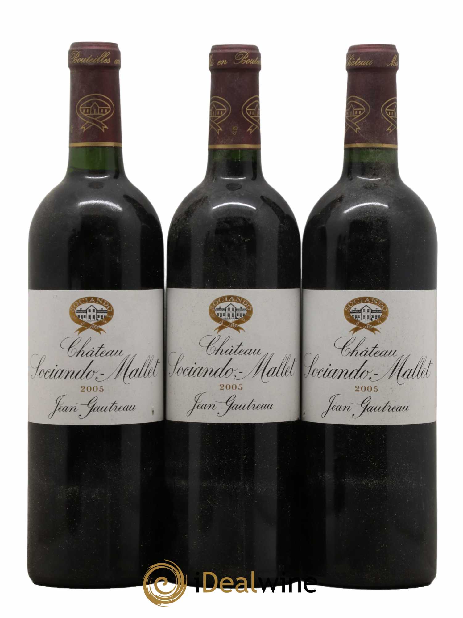 Château Sociando Mallet 2005 - Lot de 3 bouteilles - 0