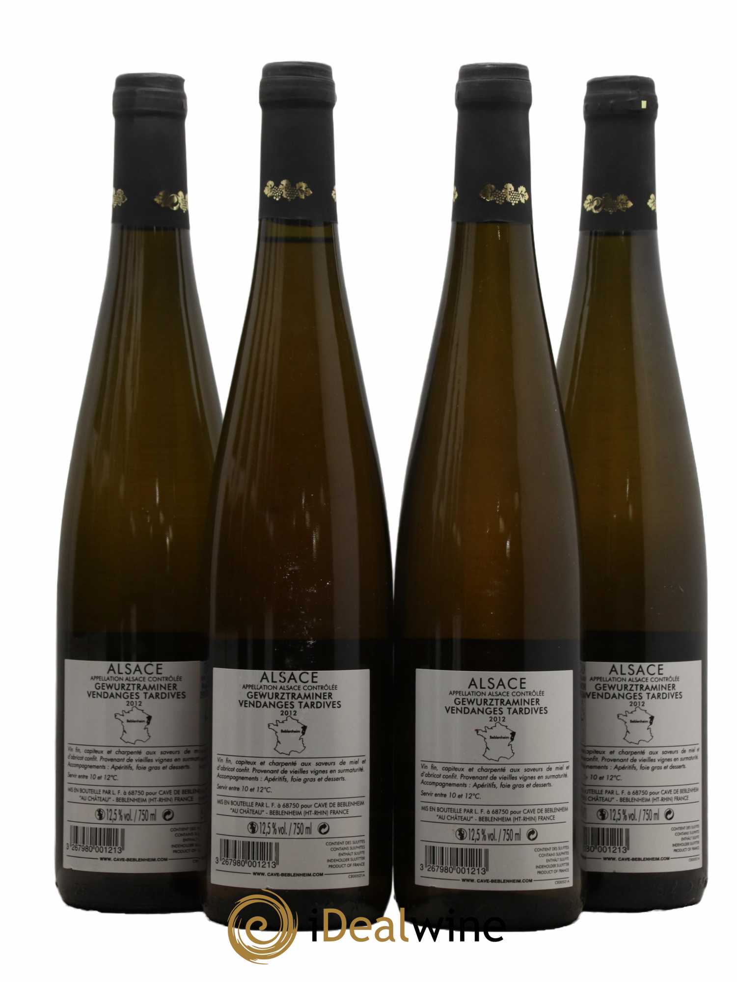 Alsace Gewurztraminer Vendanges Tardives Cave De Beblenheim  2012 - Lotto di 4 bottiglie - 1