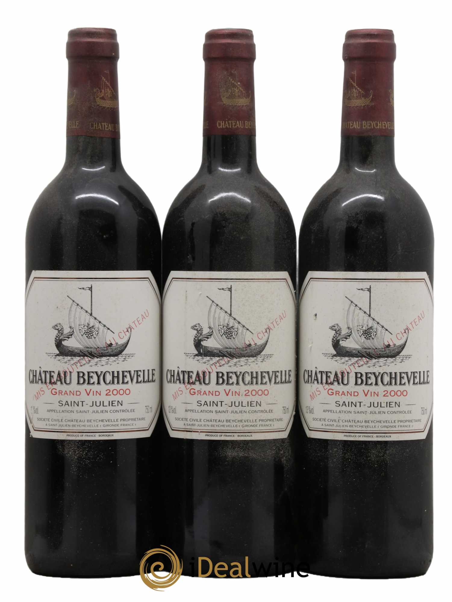Château Beychevelle 4ème Grand Cru Classé 2000 - Lot de 3 bouteilles - 0