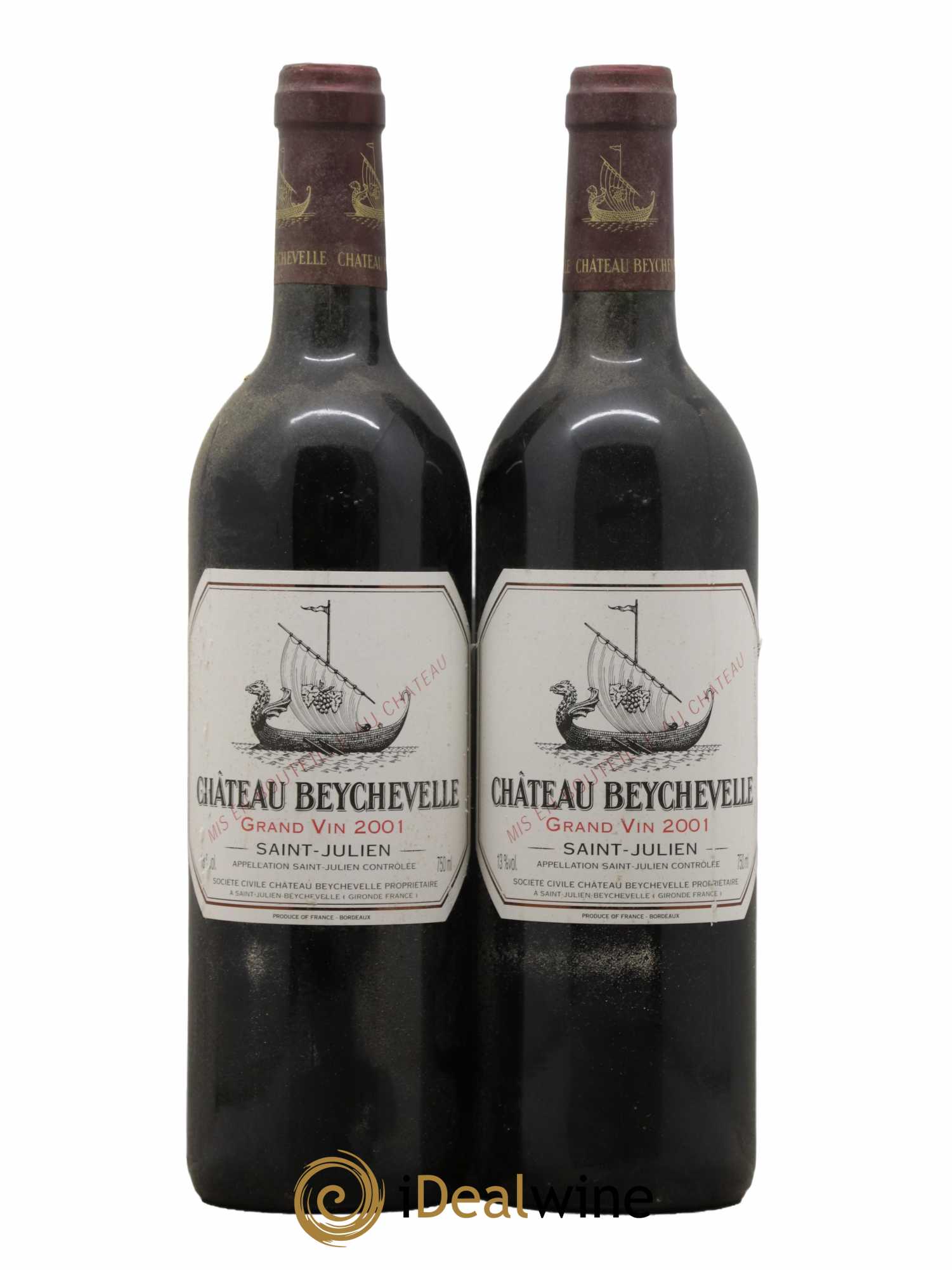 Château Beychevelle 4ème Grand Cru Classé 2001 - Lot de 2 bouteilles - 0