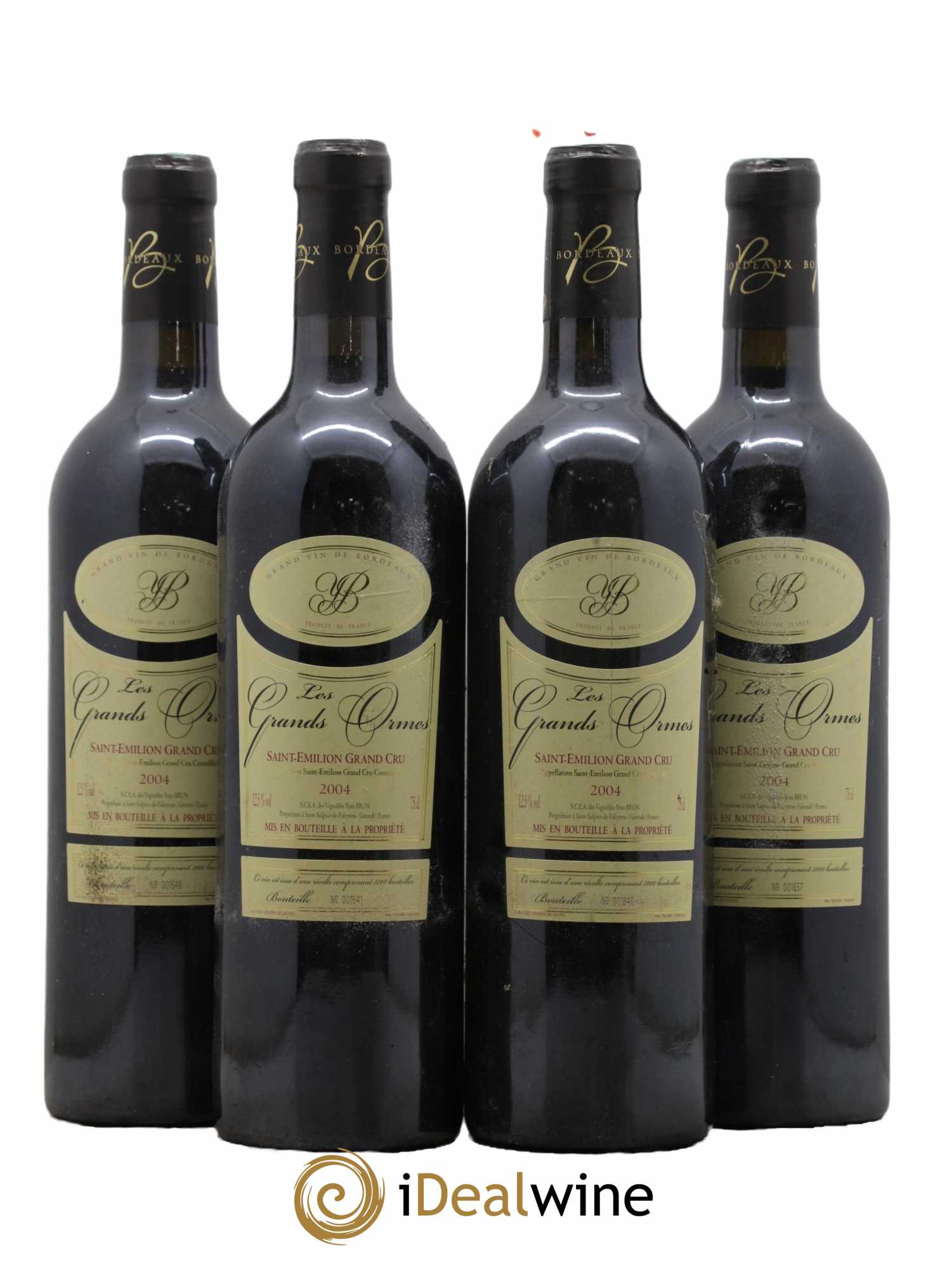 Saint-Émilion Grand Cru Château Les Grands Ormes 2004 - Lot de 4 bouteilles - 0