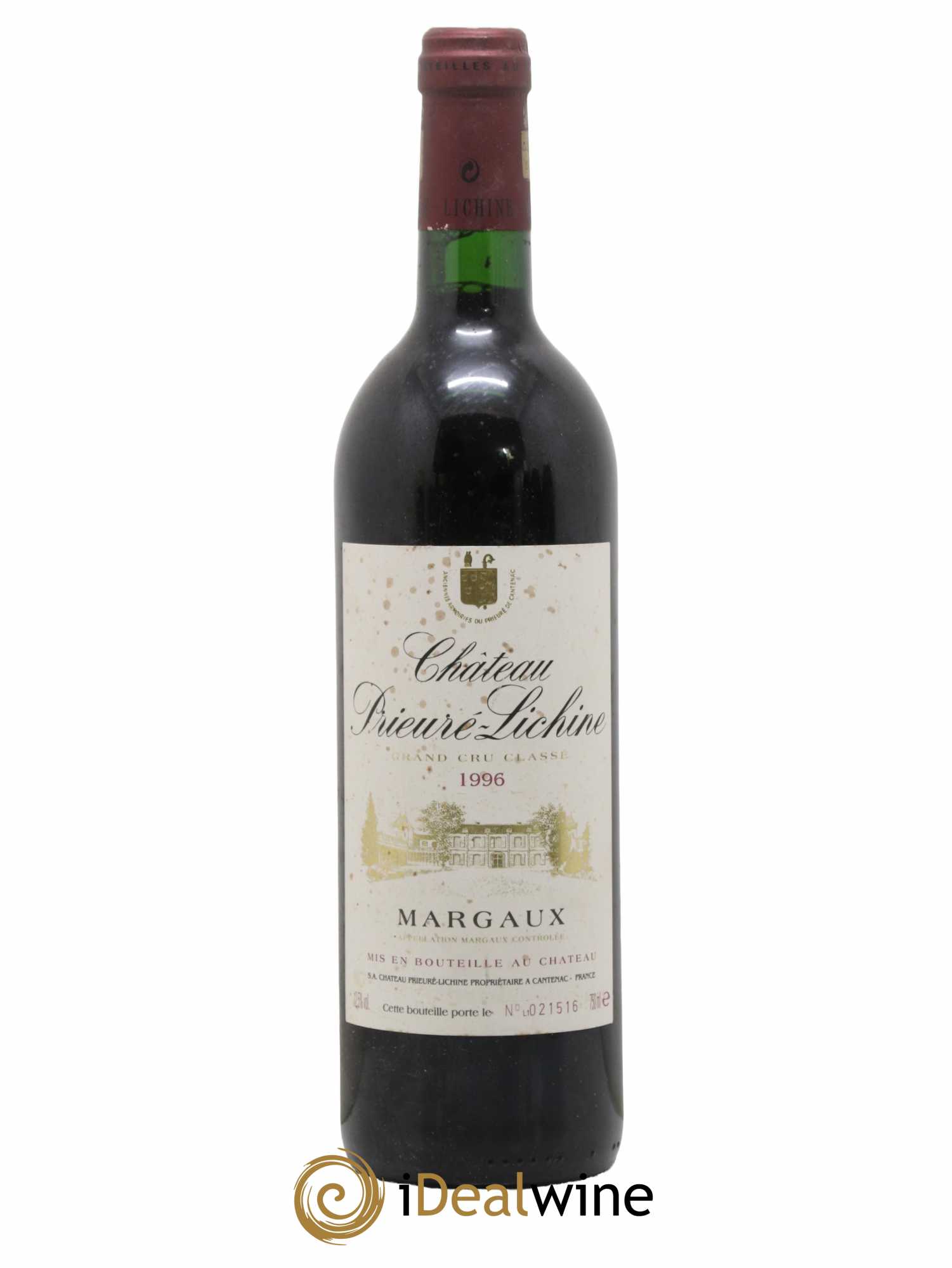 Château Prieuré Lichine 4ème Grand Cru Classé 1996 - Lot de 1 bouteille - 0