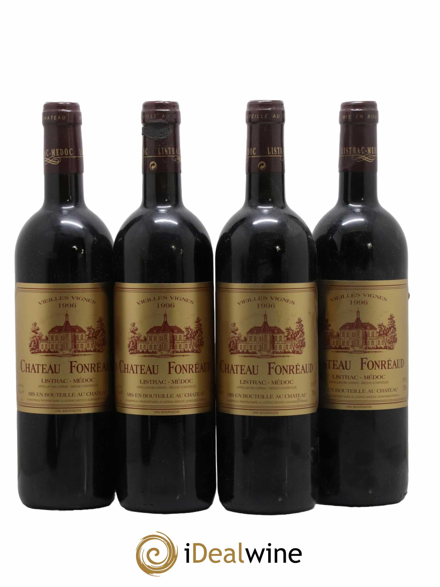 Château Fonréaud Cru Bourgeois Vieilles Vignes 1996 - Lot de 4 bouteilles - 0