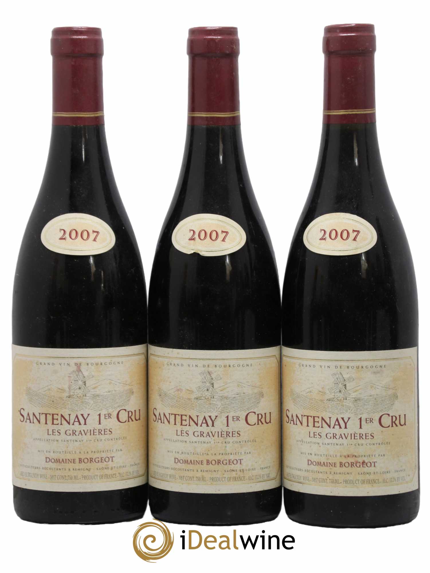 Santenay 1er Cru Les Gravieres Domaine Borgeot 2007 - Lot de 3 bouteilles - 0