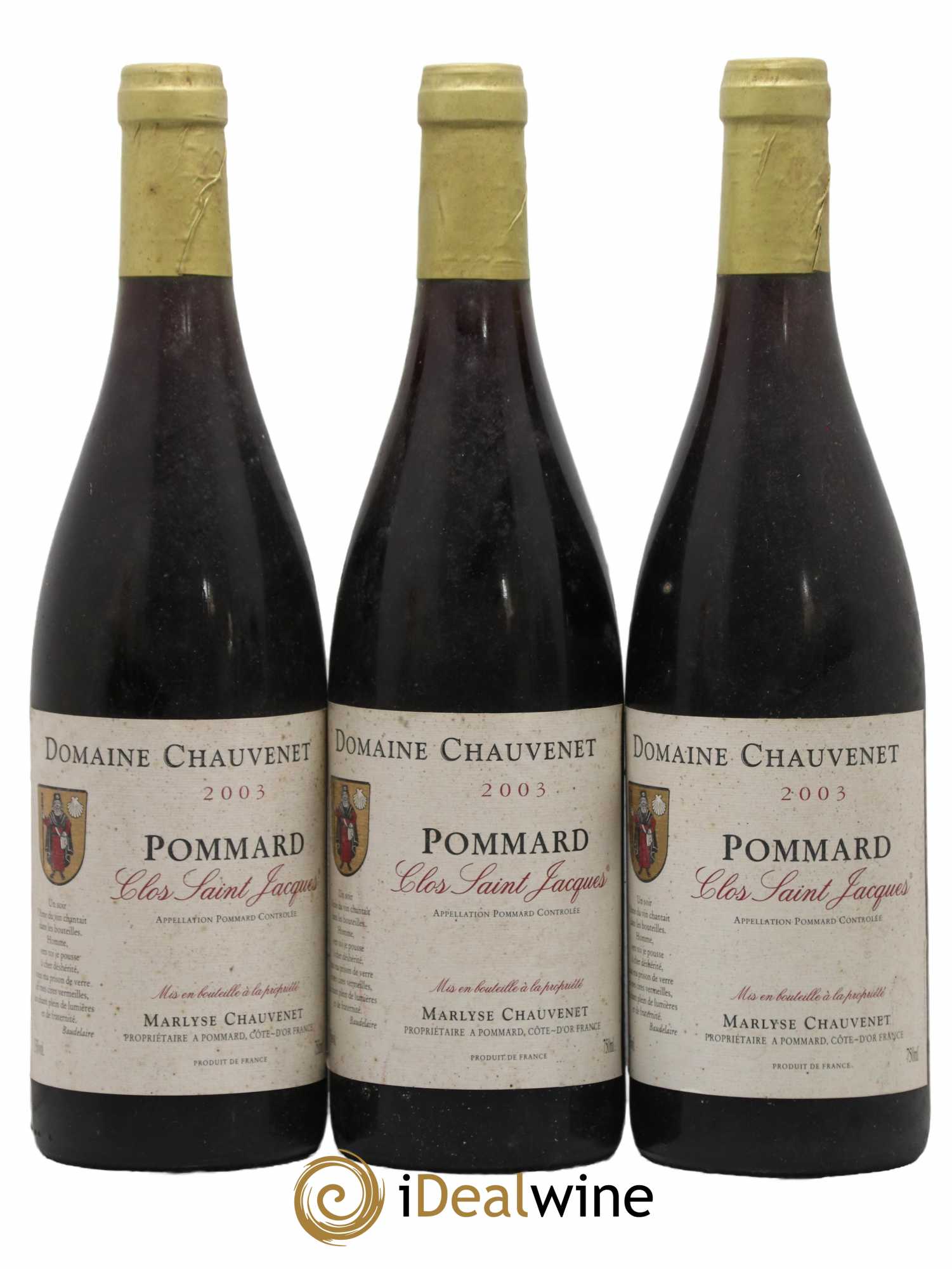 Pommard Clos Saint Jacques Domaine Chauvenet 2003 - Lot de 3 bouteilles - 0