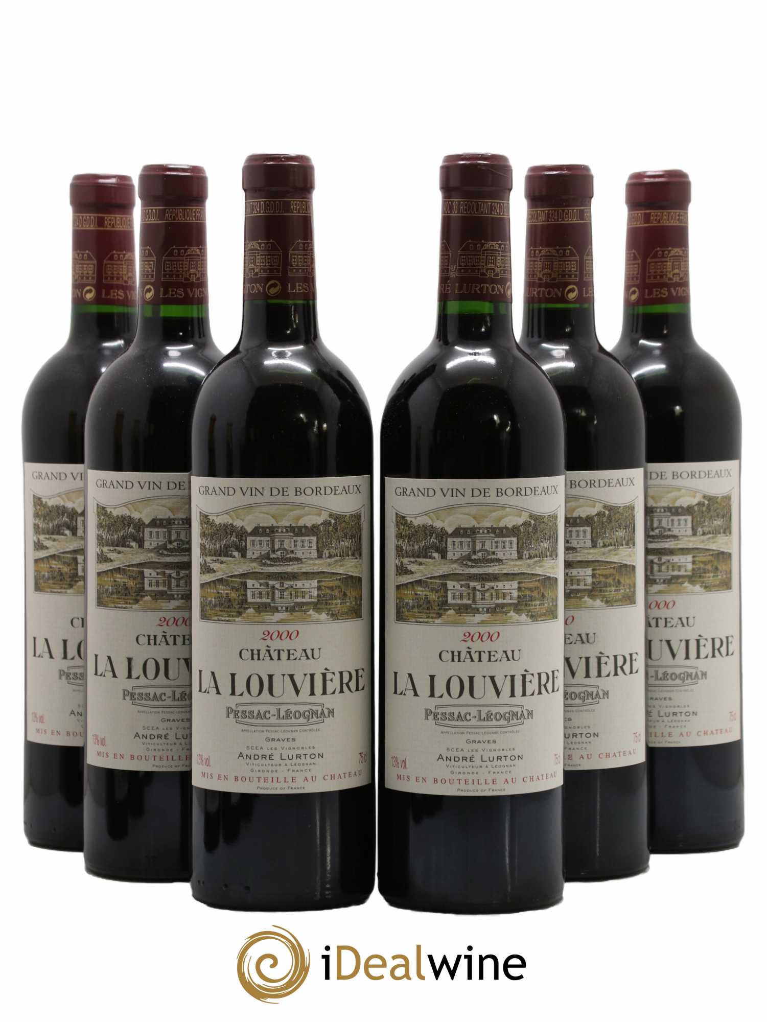 Château la Louvière 2000 - Lot de 6 bouteilles - 0