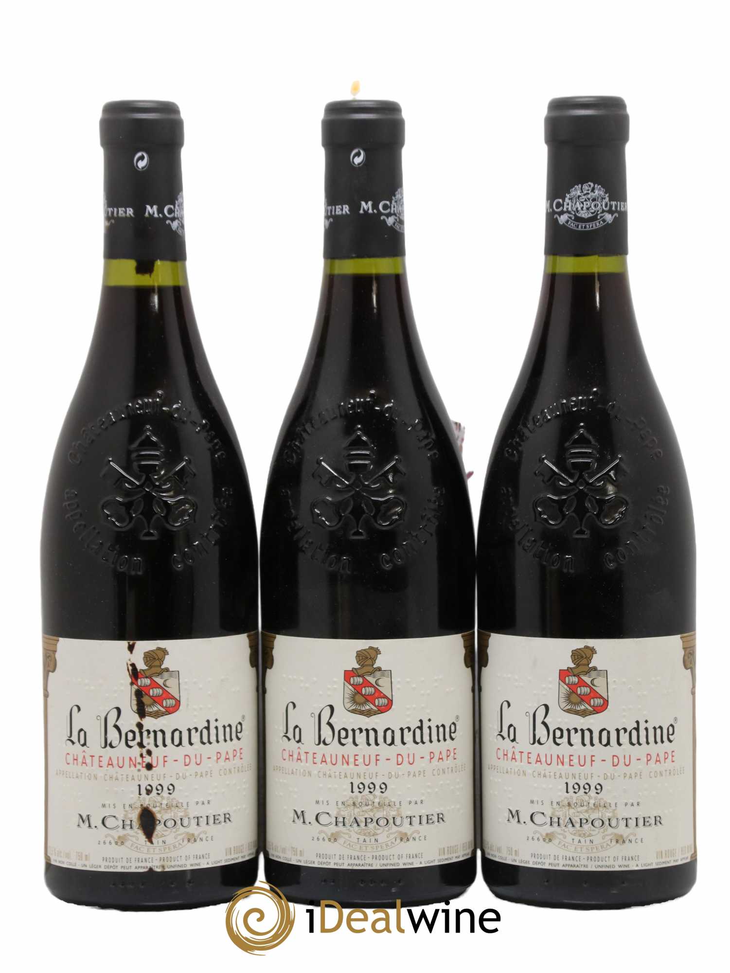 Châteauneuf-du-Pape La Bernardine Chapoutier 1999 - Lot de 3 bouteilles - 0
