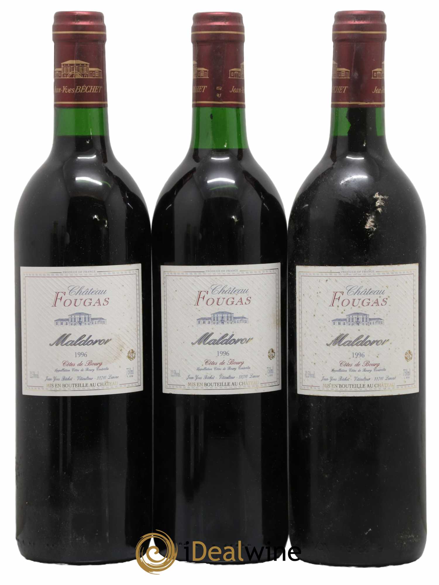 Château Fougas Maldoror 1996 - Lot de 3 bouteilles - 0