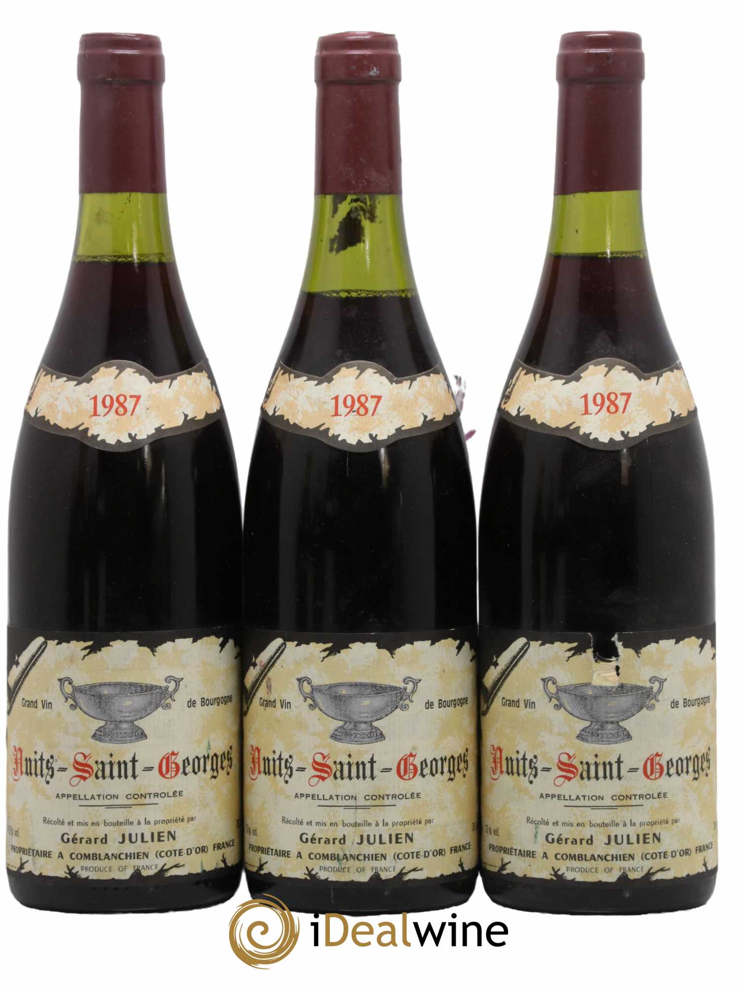 Nuits-Saint-Georges Domaine Julien Gérard 1987 - Lot de 3 bouteilles - 0