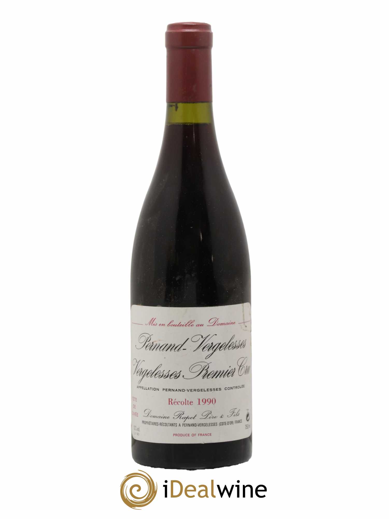 Pernand-Vergelesses 1er Cru Les Vergelesses Rapet Père & Fils Tête de Cuvée 1990 - Lot de 1 bouteille - 0