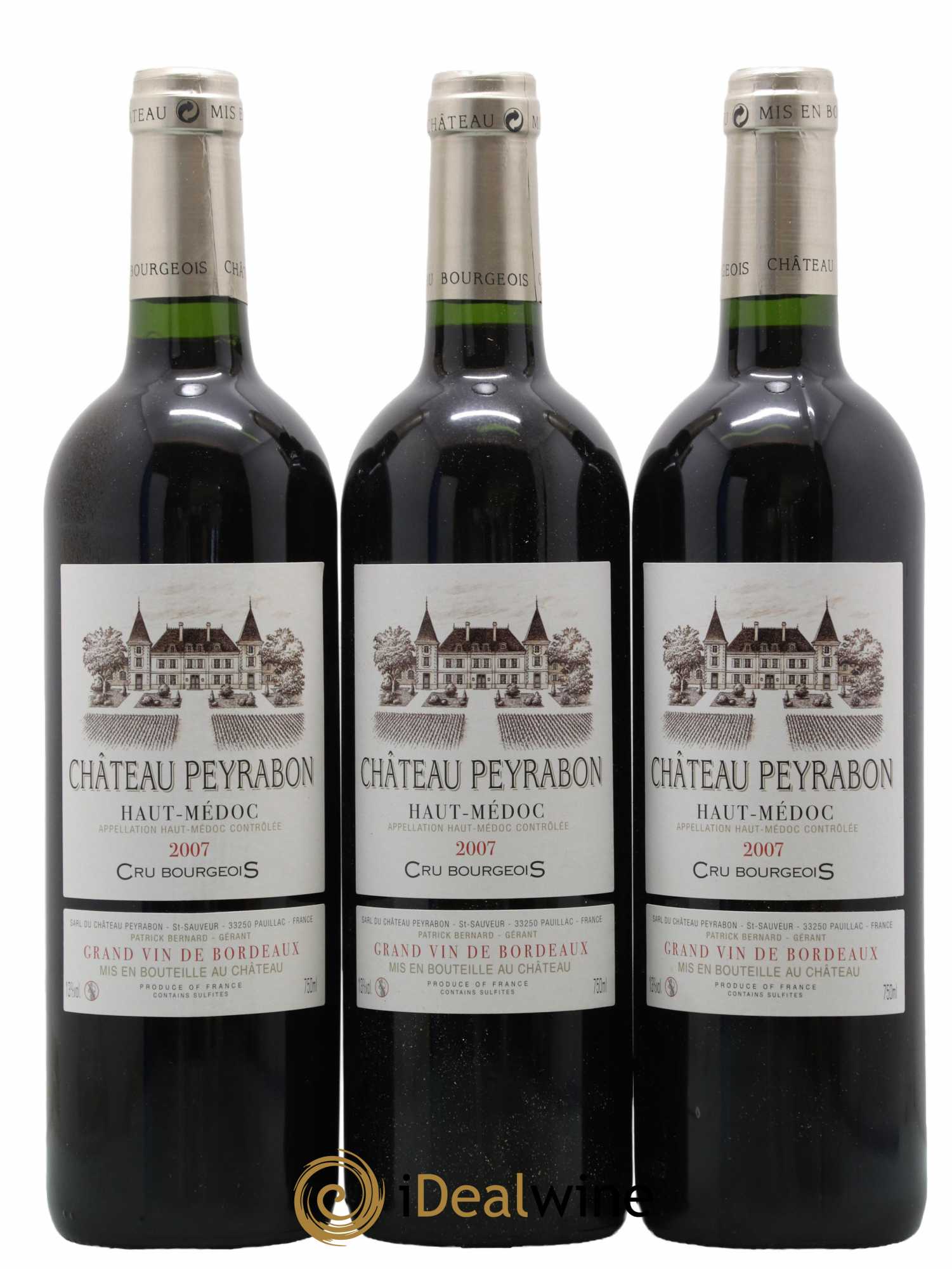 Château Peyrabon Cru Bourgeois 2007 - Lot de 3 bouteilles - 0