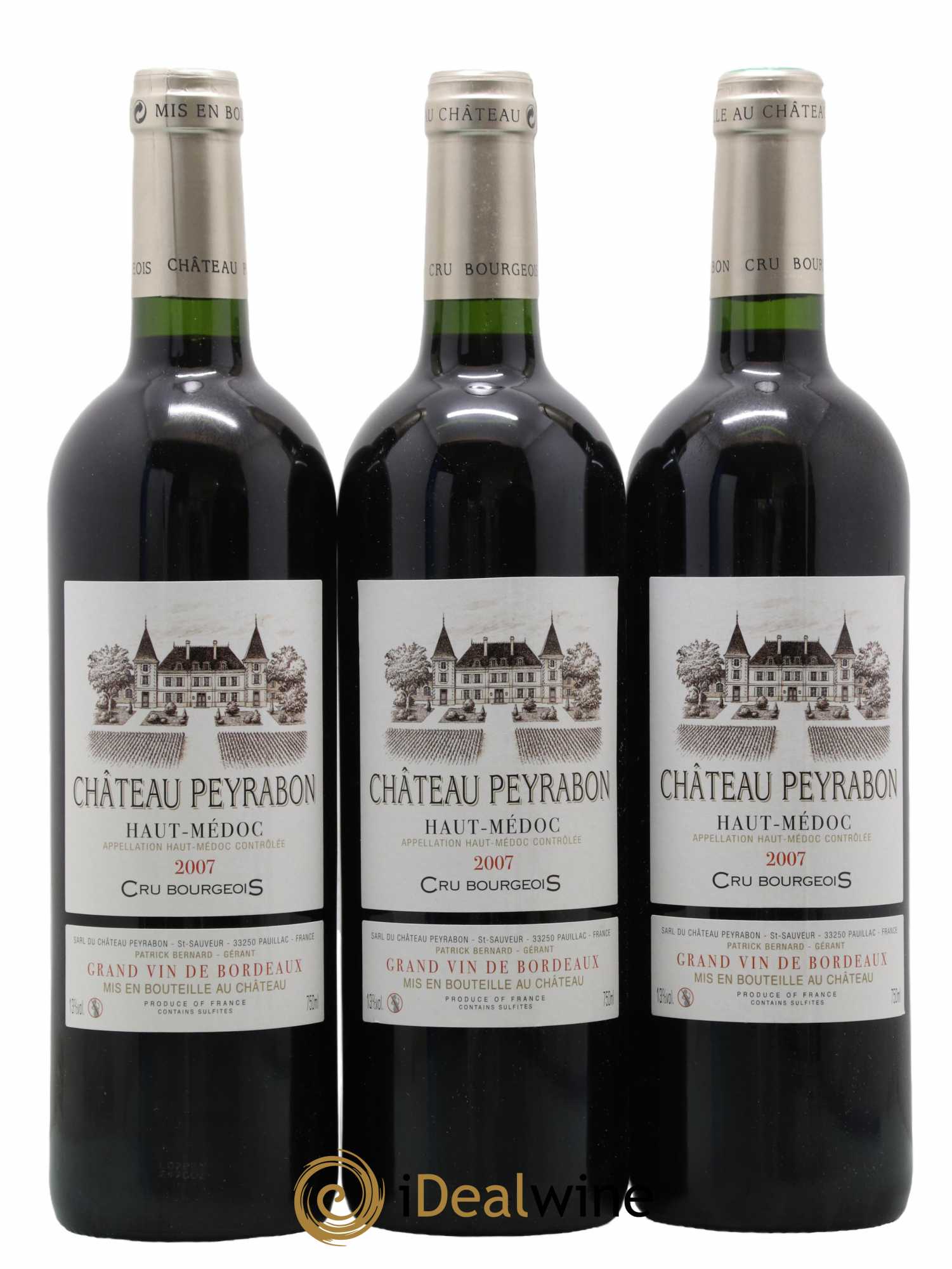 Château Peyrabon Cru Bourgeois 2007 - Lot de 3 bouteilles - 0