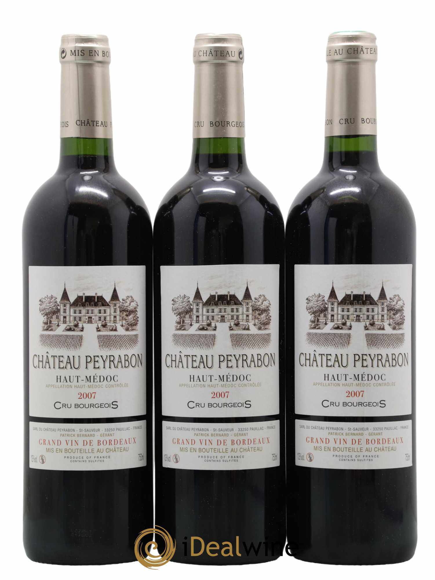 Château Peyrabon Cru Bourgeois 2007 - Lot de 3 bouteilles - 0