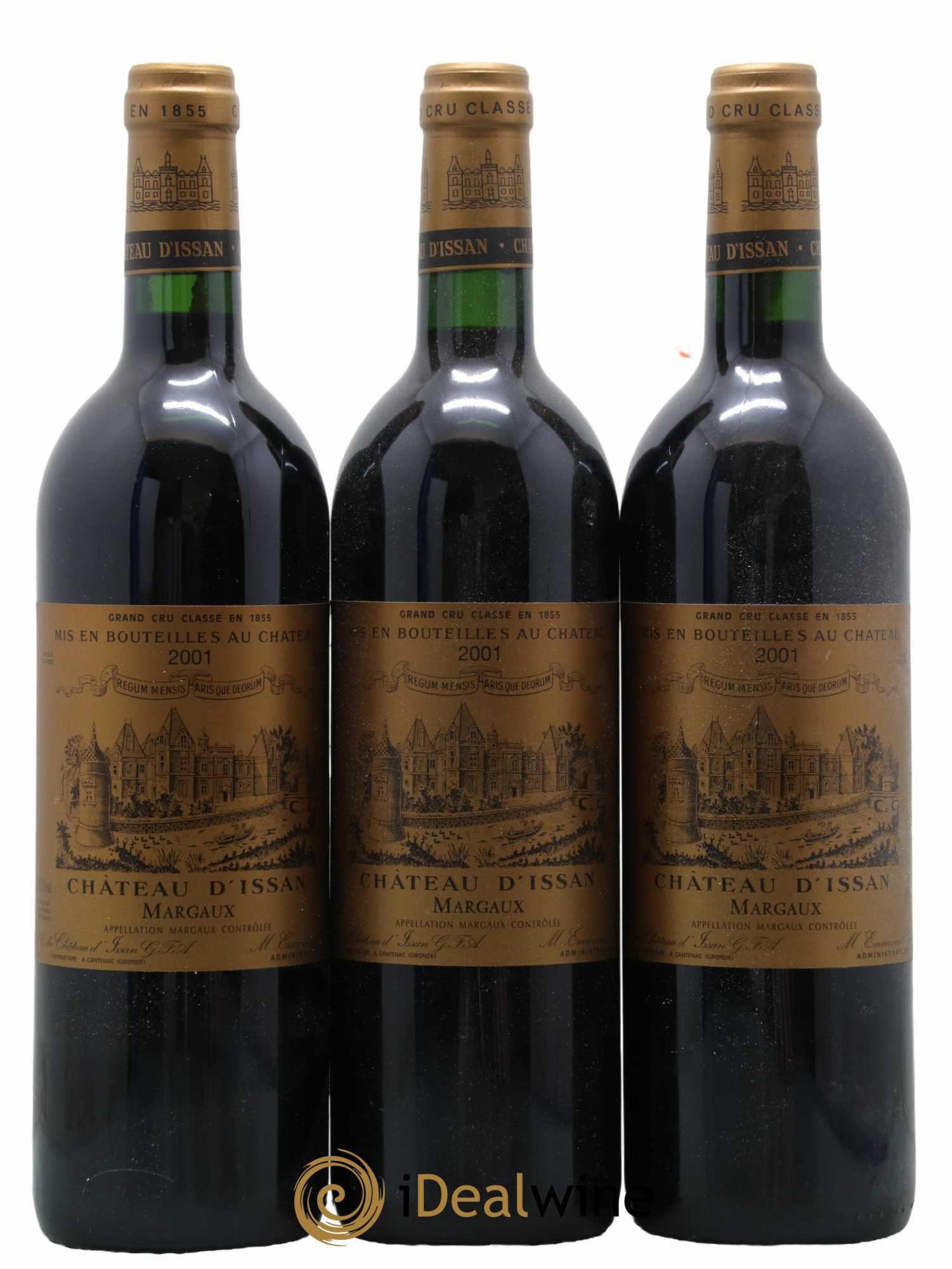 Château d'Issan 3ème Grand Cru Classé 2001 - Lot de 3 bouteilles - 0