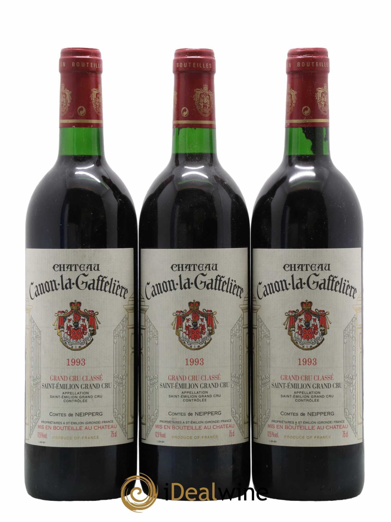 Château Canon la Gaffelière 1er Grand Cru Classé B 1993 - Lot de 3 bouteilles - 0