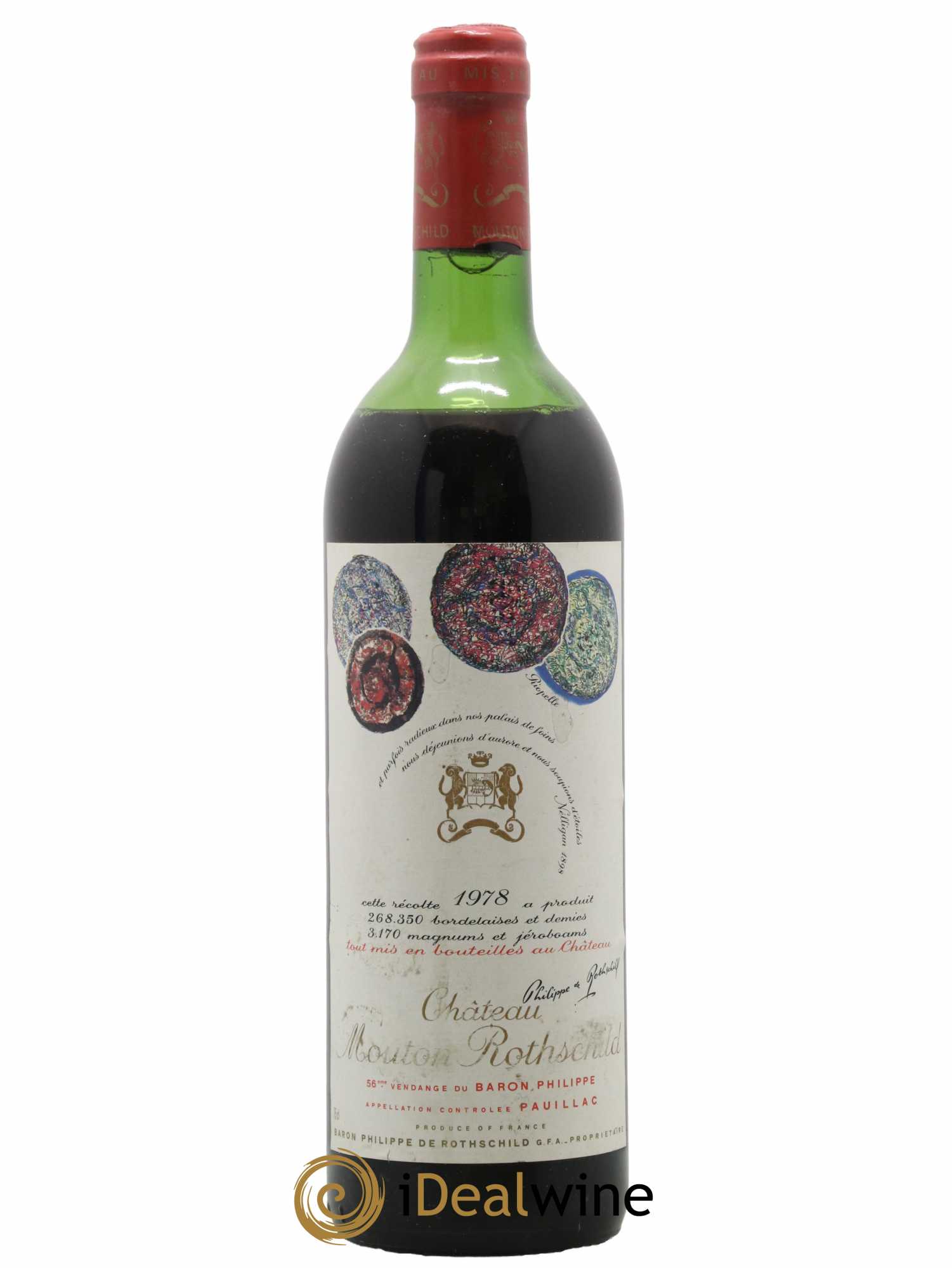 Château Mouton Rothschild 1er Grand Cru Classé 1978 - Lot de 1 bouteille - 0