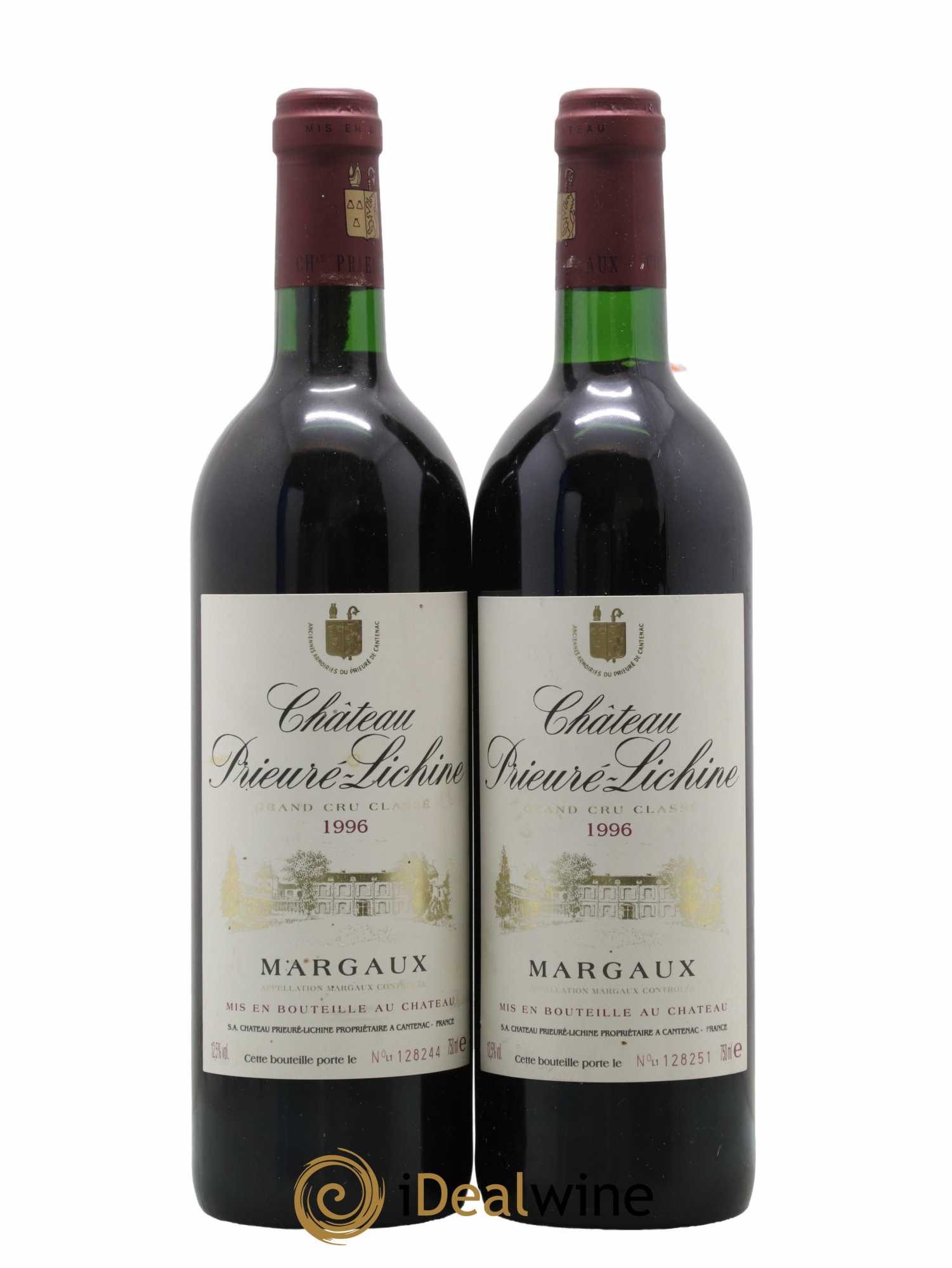 Château Prieuré Lichine 4ème Grand Cru Classé 1996 - Lot de 2 bouteilles - 0