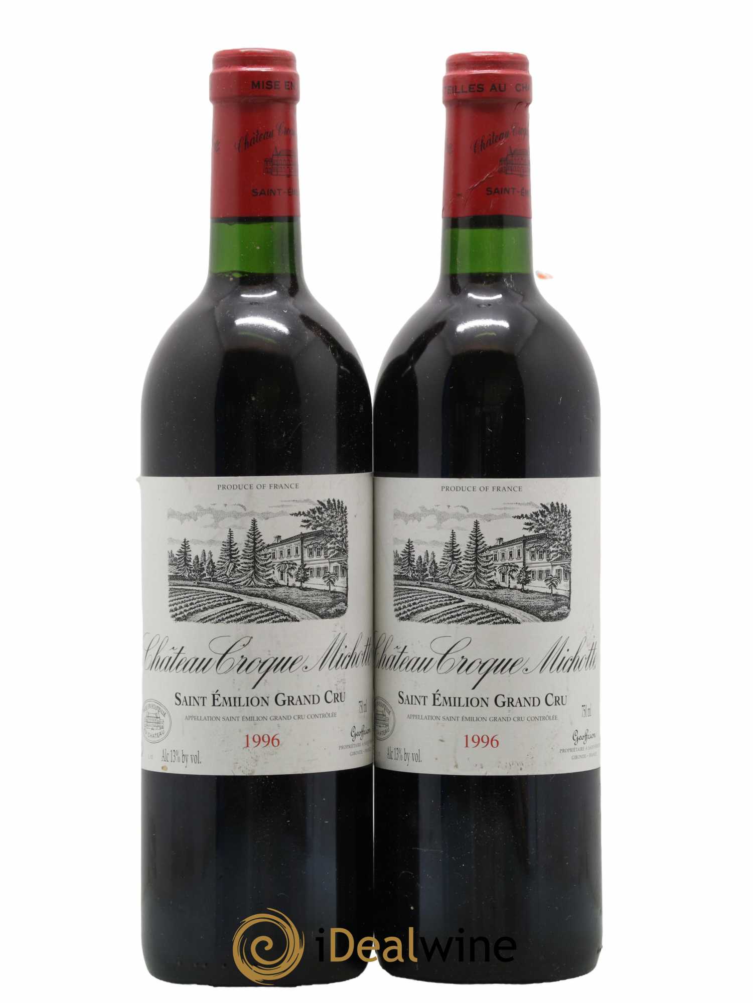Château Croque Michotte 1996 - Lot de 2 bouteilles - 0
