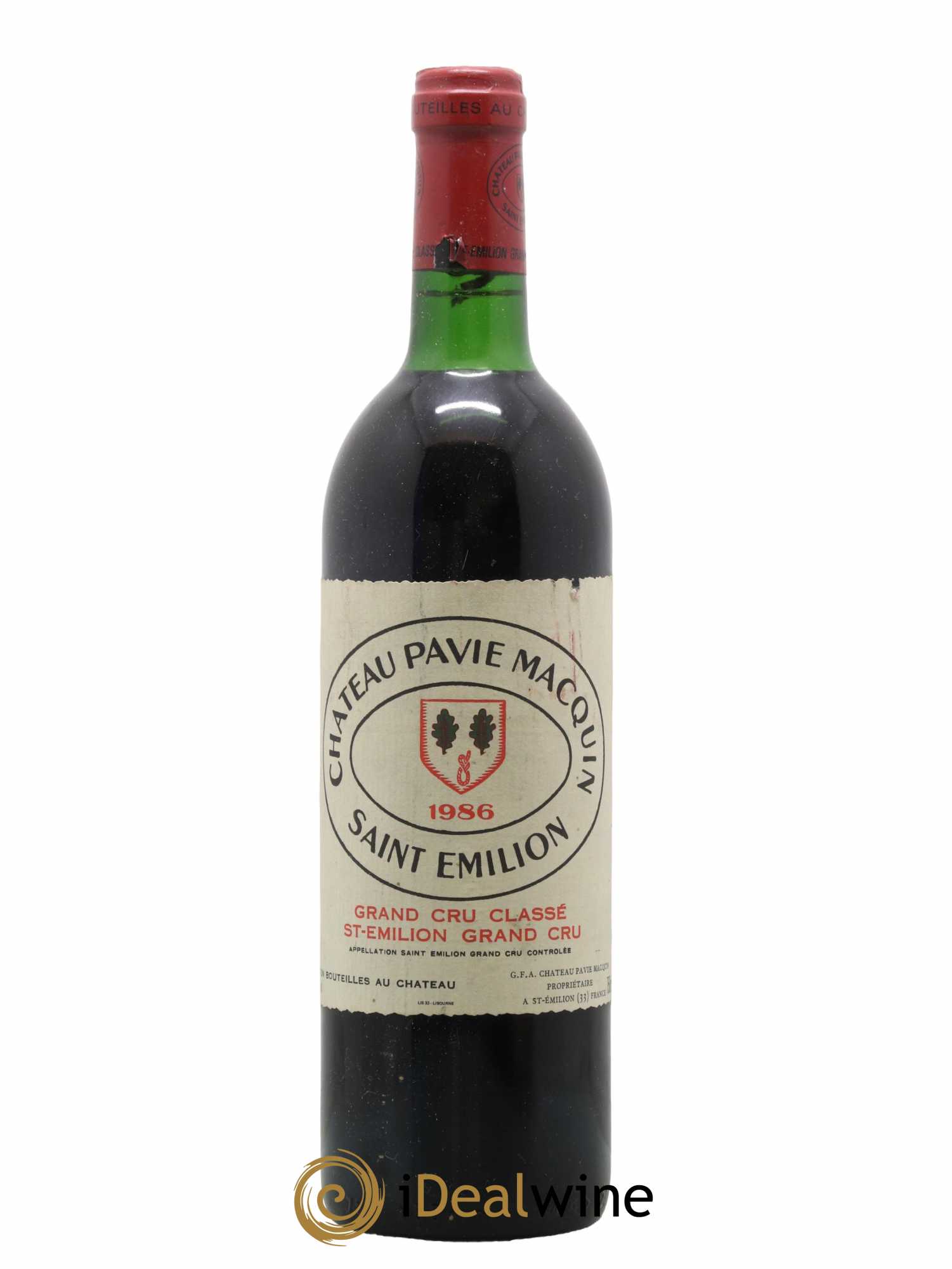 Château Pavie Macquin 1er Grand Cru Classé B 1986 - Lot de 1 bouteille - 0