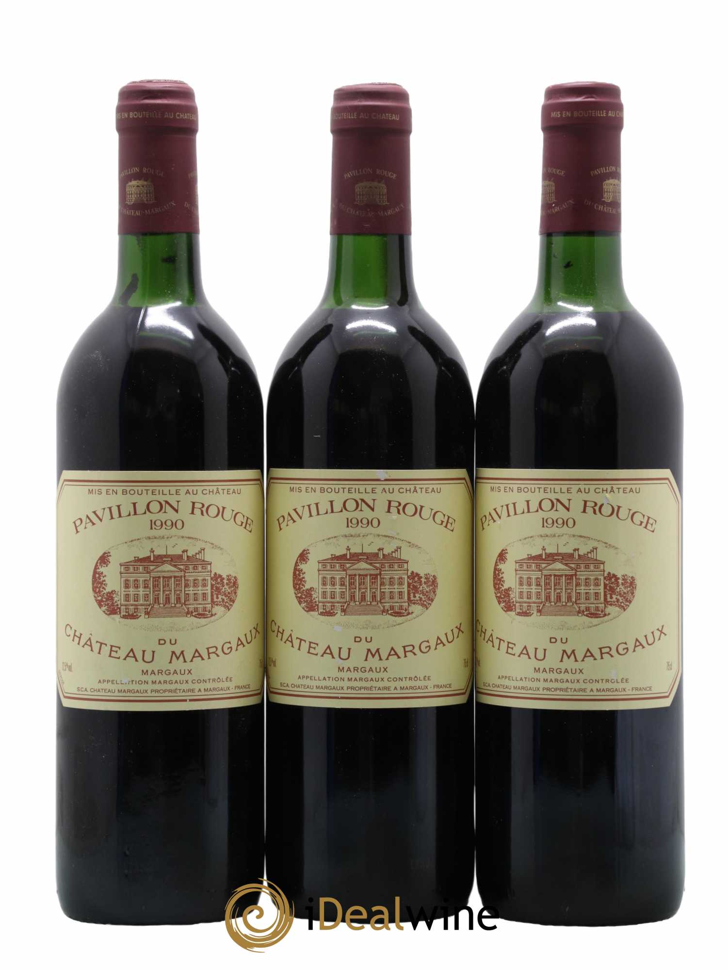 Pavillon Rouge du Château Margaux Second Vin 1990 - Lot de 3 bouteilles - 0