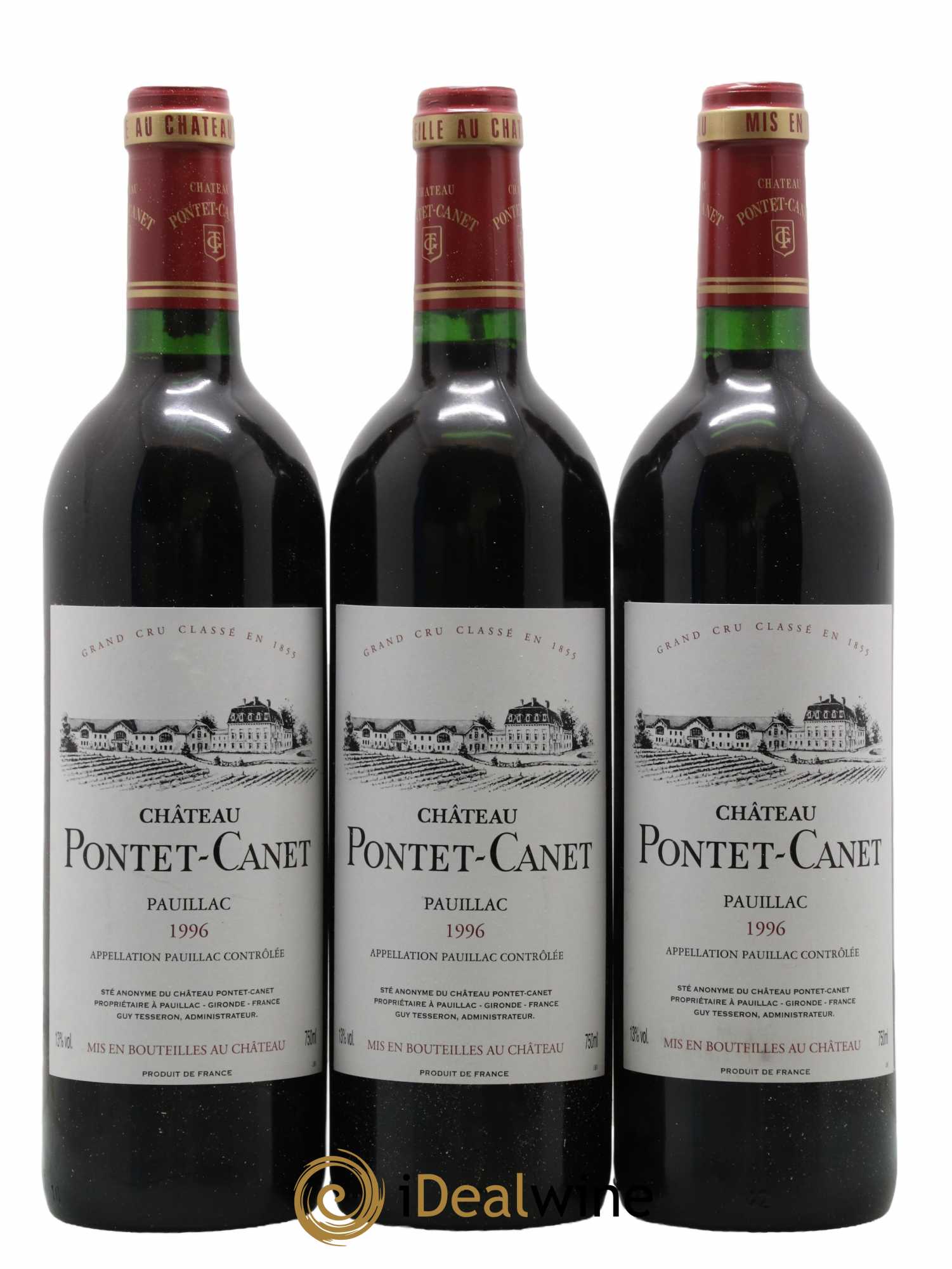 Château Pontet Canet 5ème Grand Cru Classé 1996 - Lot de 12 bouteilles - 1
