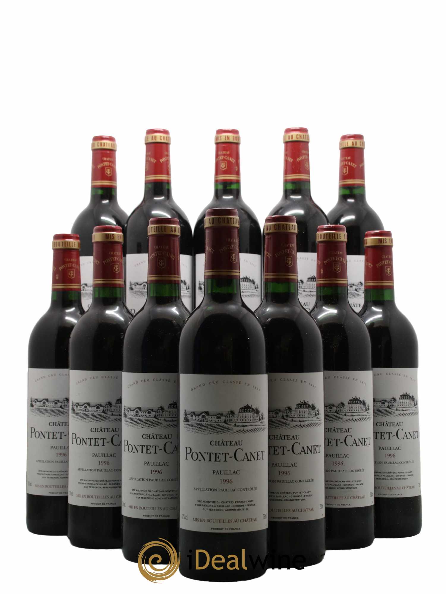 Château Pontet Canet 5ème Grand Cru Classé 1996 - Lot de 12 bouteilles - 0