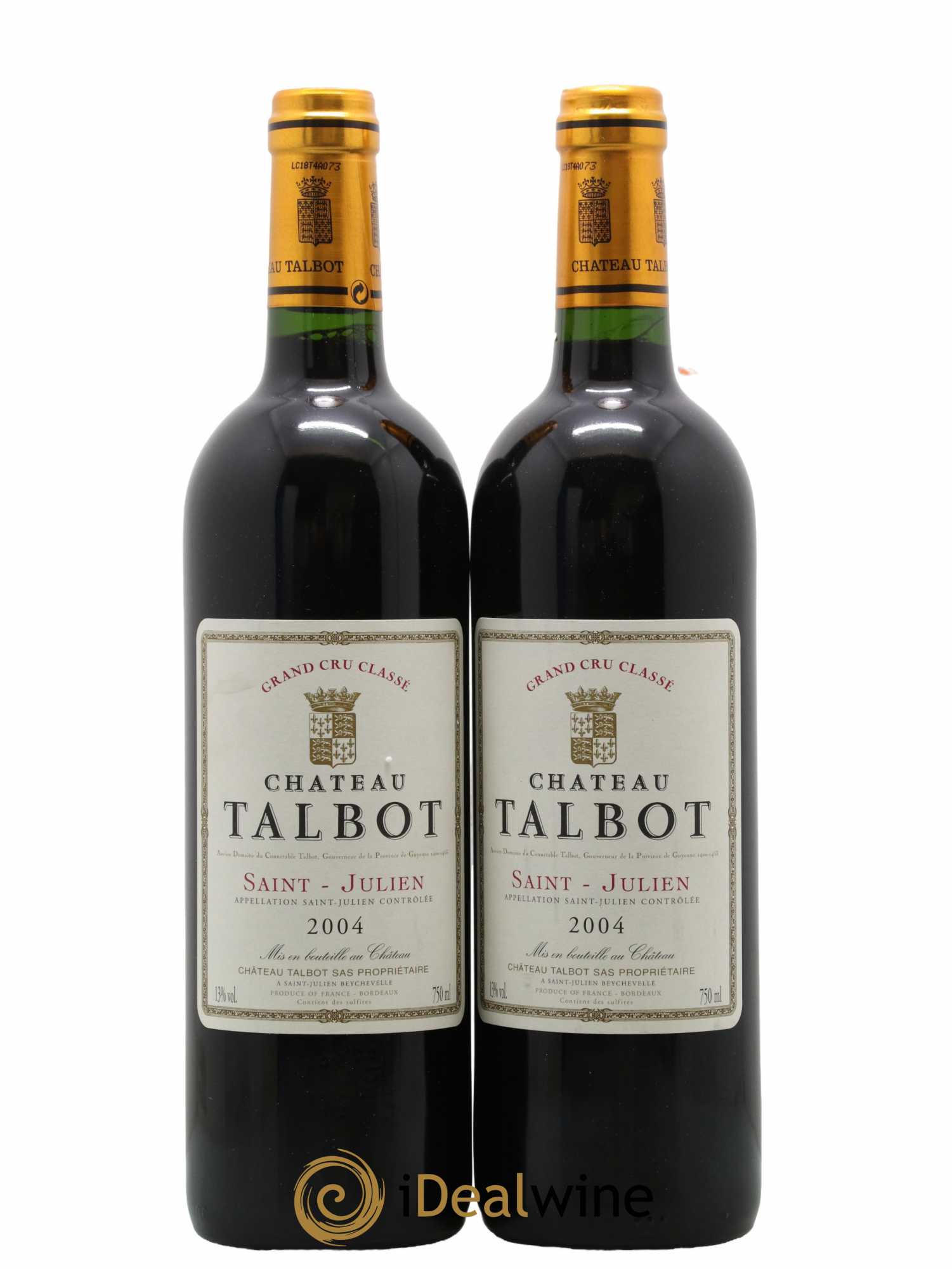 Château Talbot 4ème Grand Cru Classé 2004 - Lot de 2 bouteilles - 0