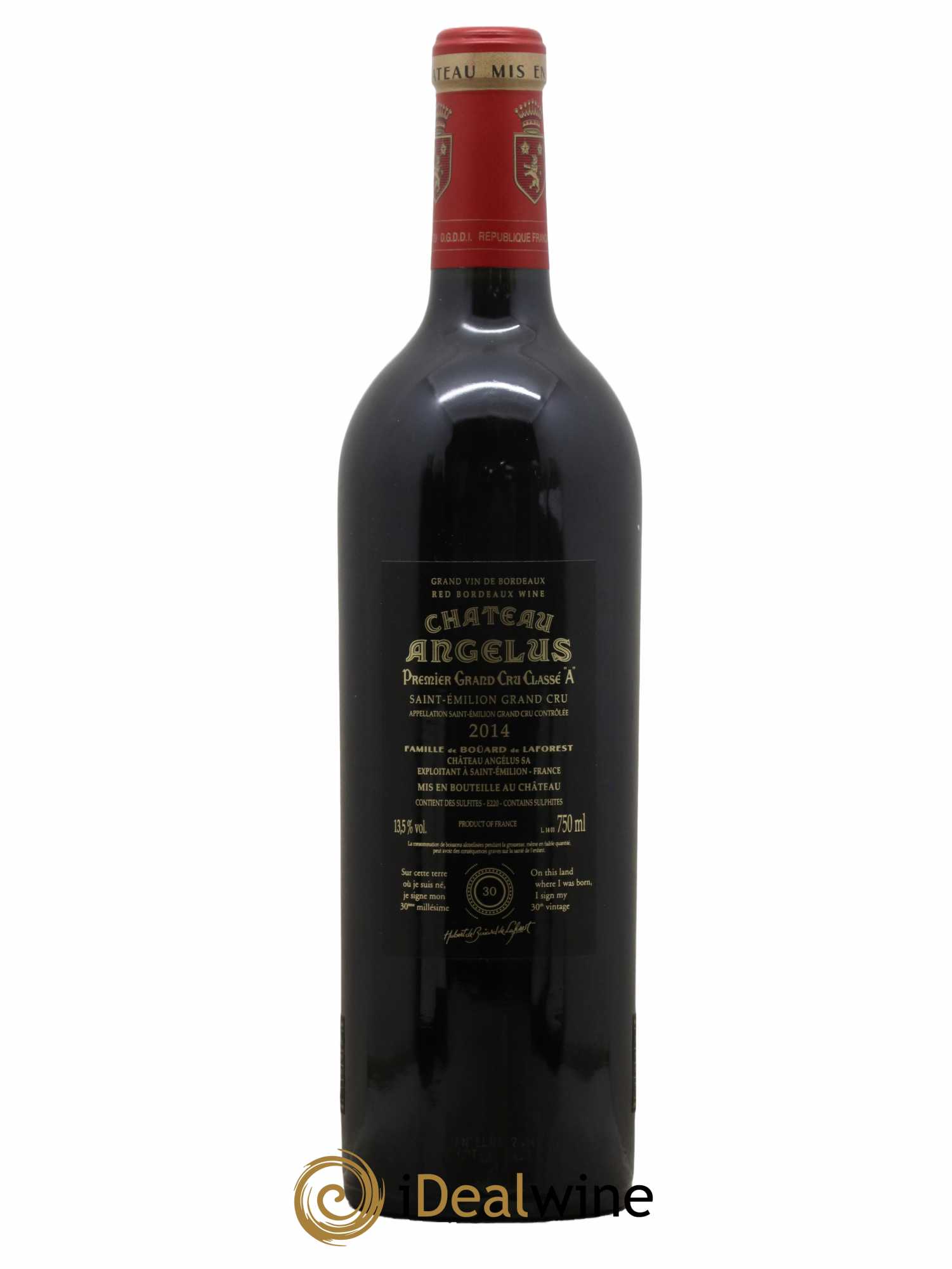 Château Angélus 1er Grand Cru Classé A 2014 - Lot de 1 bouteille - 1